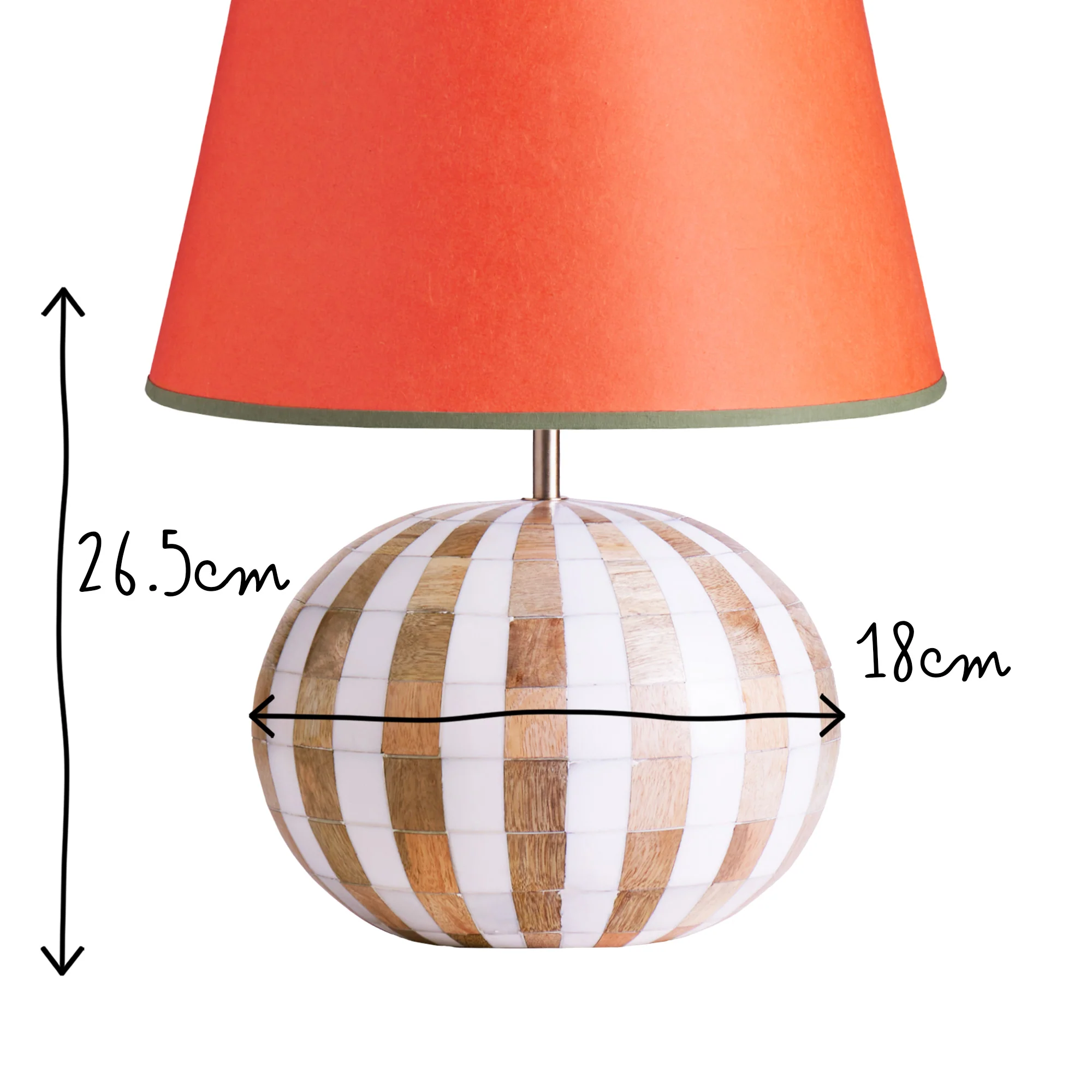 Cedella table lamp in natural and white stripes - Image 7