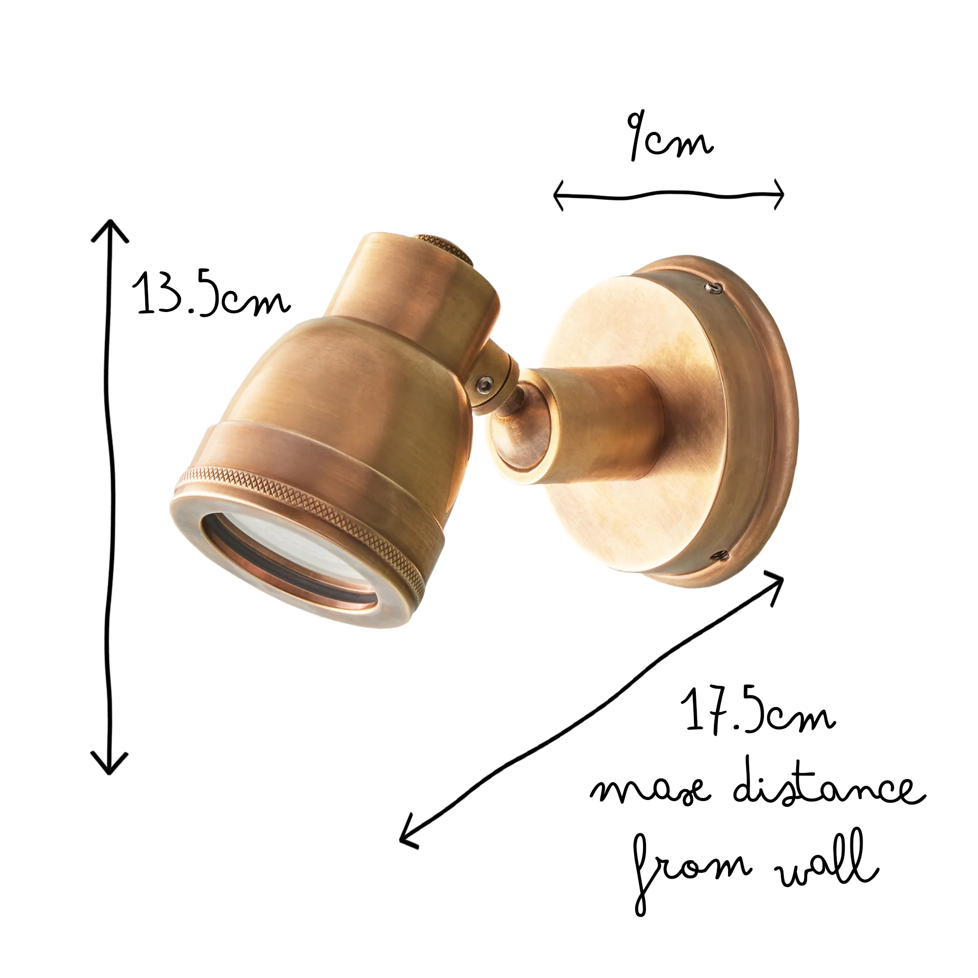 Cellato IP54 wall light in brass - Image 8