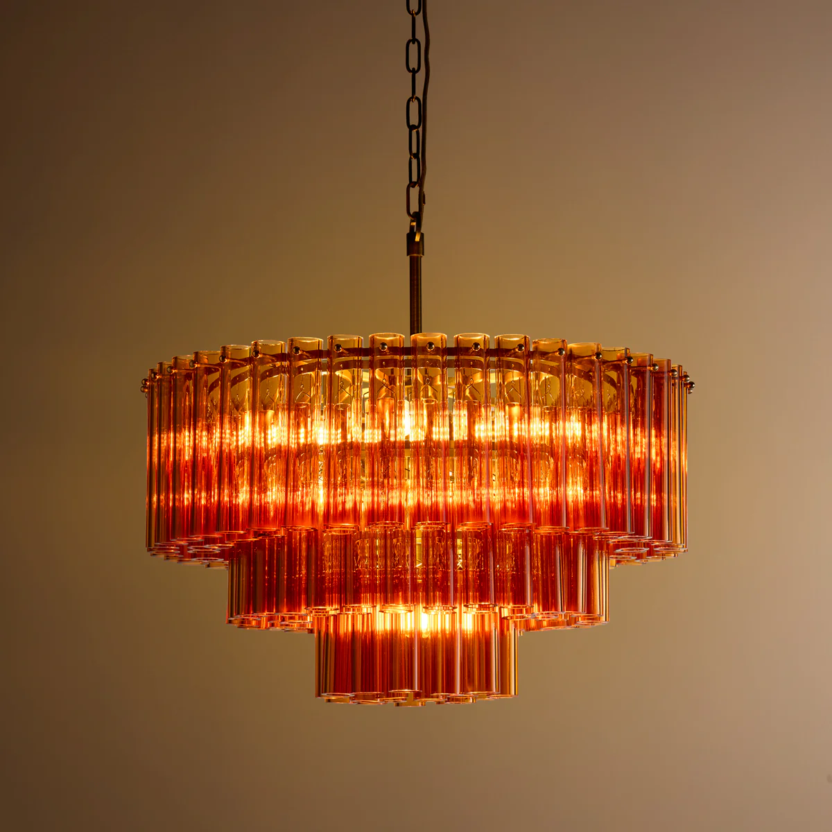 Chiara Chandelier in Amber Glass - Image 3