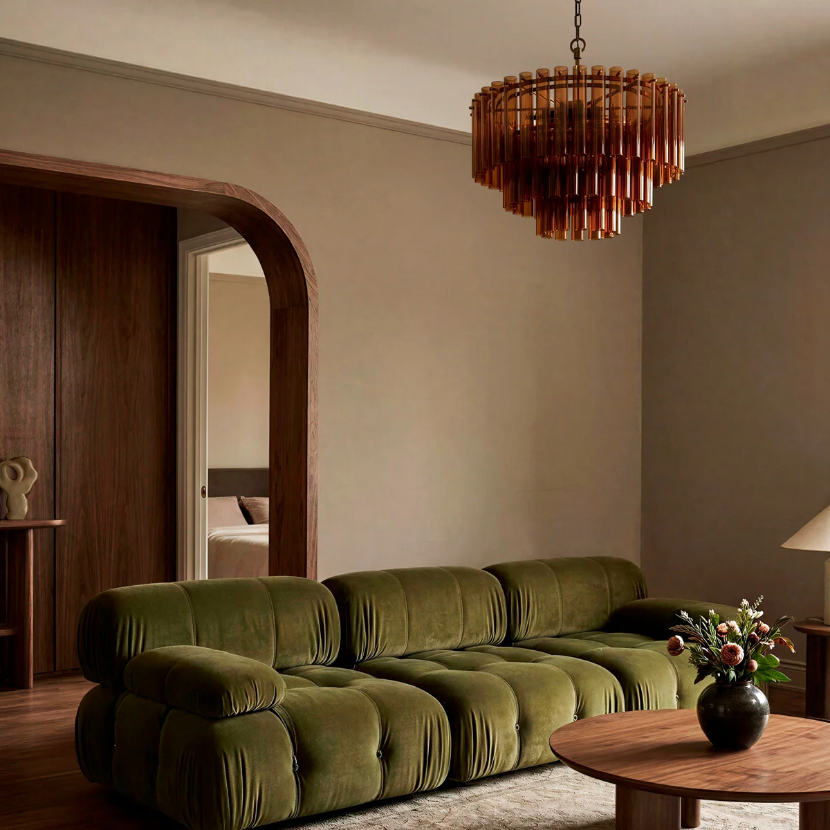 Chiara Chandelier in Amber Glass - Image 7