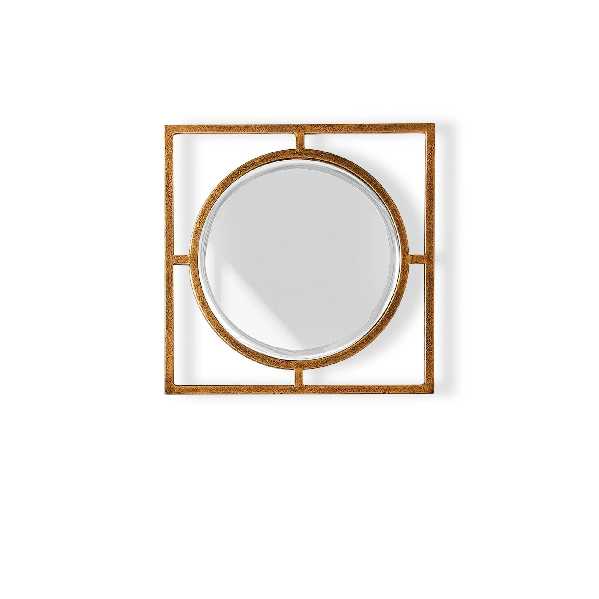 Circle link mirror in antique gold - Image 2