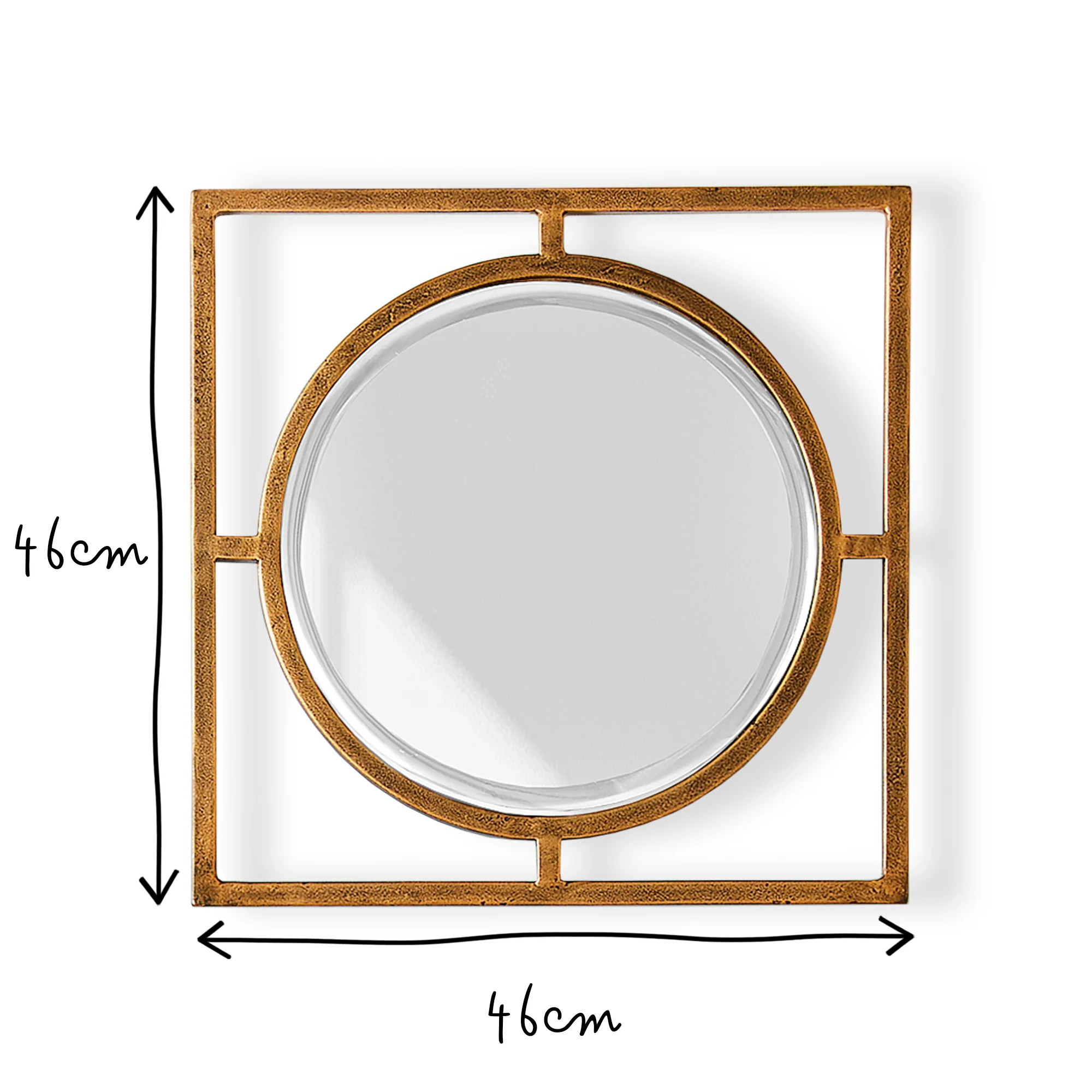 Circle link mirror in antique gold - Image 6