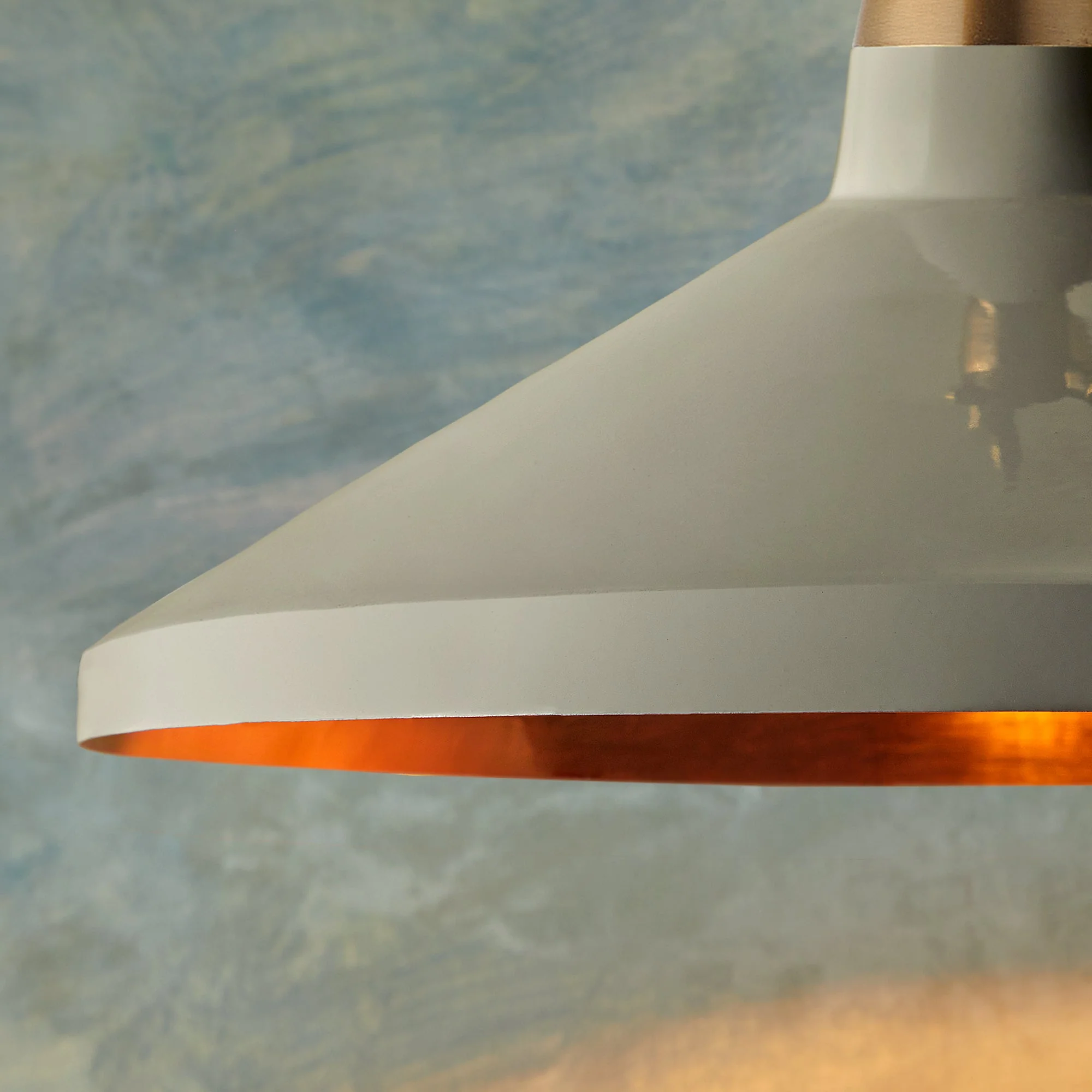 Claude shade in stone with copper interior - Image 4