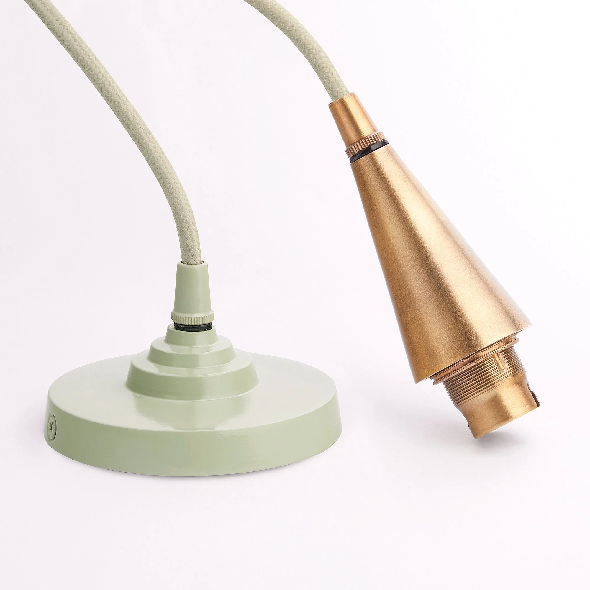 Cone pendant fitting kit in frosty green - Image 2