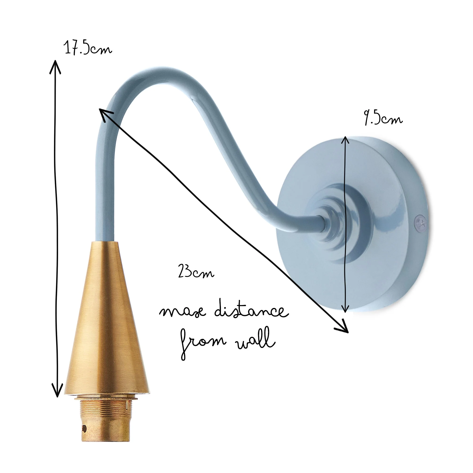 Cone wall fitting in windward blue - Image 6