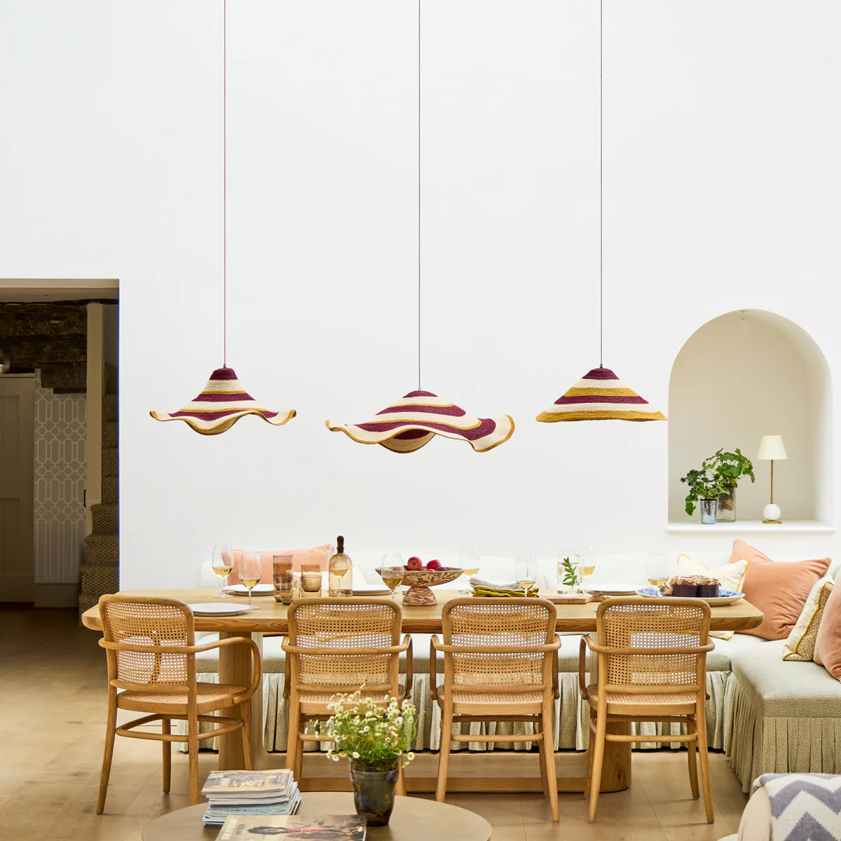 Conical basket pendant shade in spices - Image 3