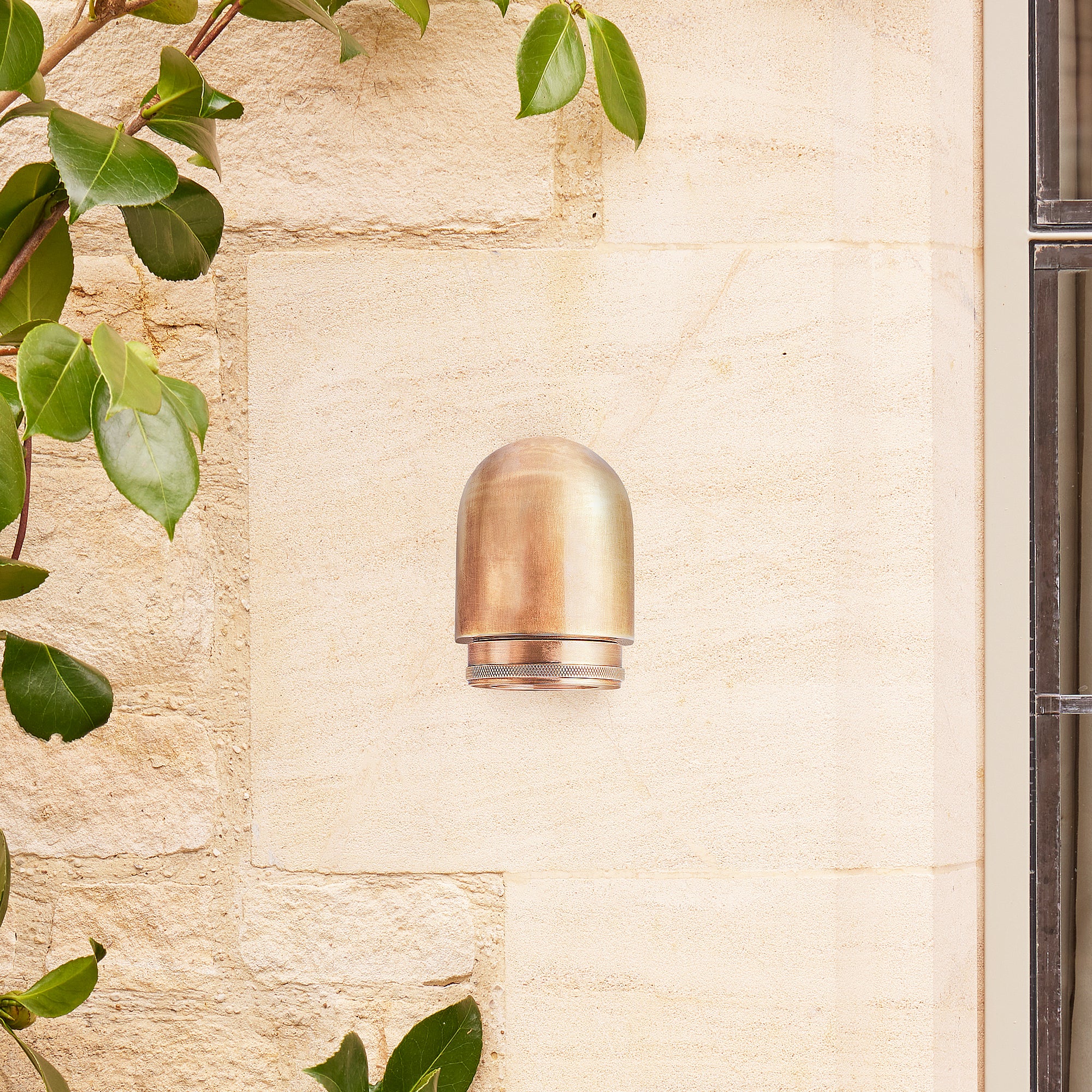 Coram IP54 mast light in aged brass