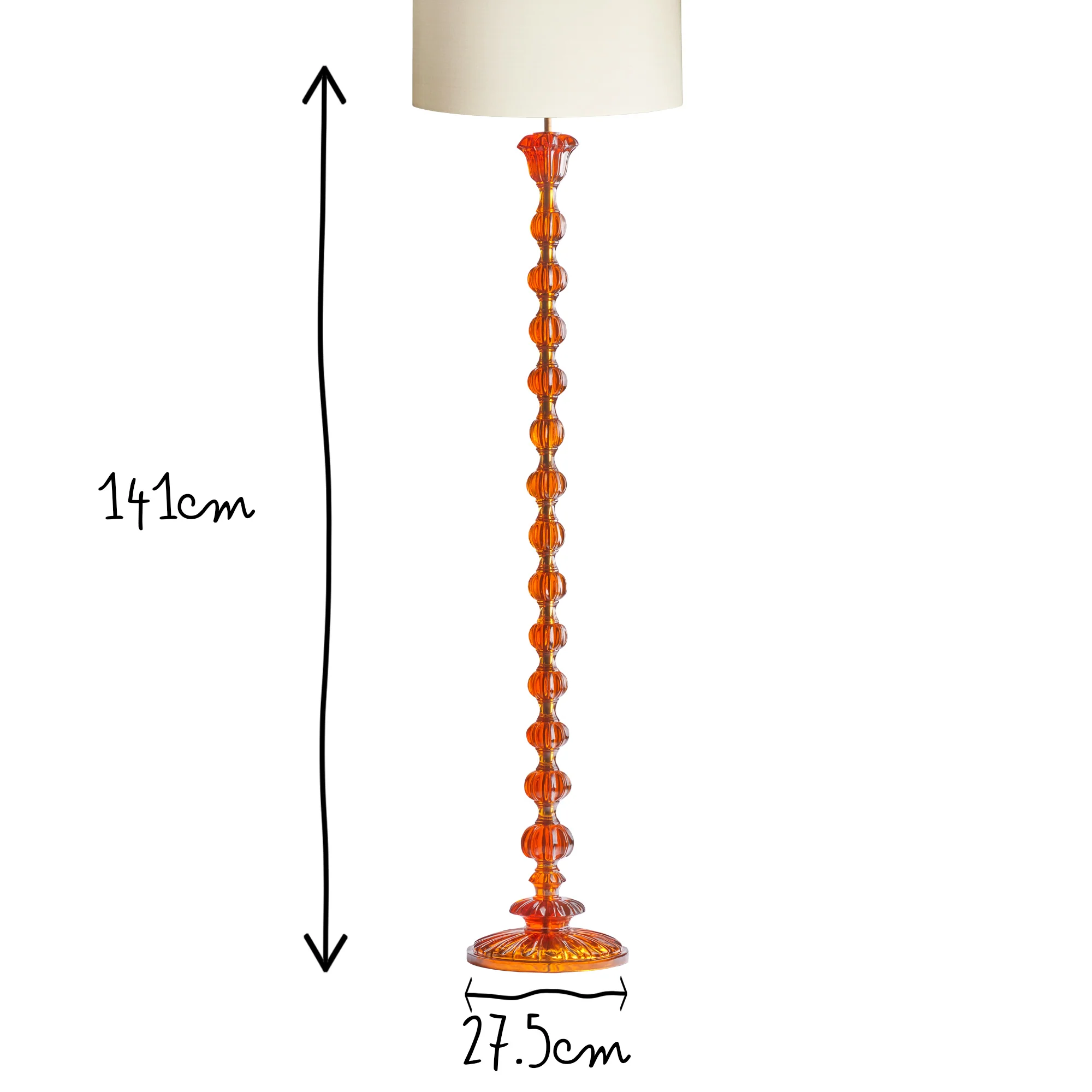 Coronet floor lamp in amber polished resin - Image 8