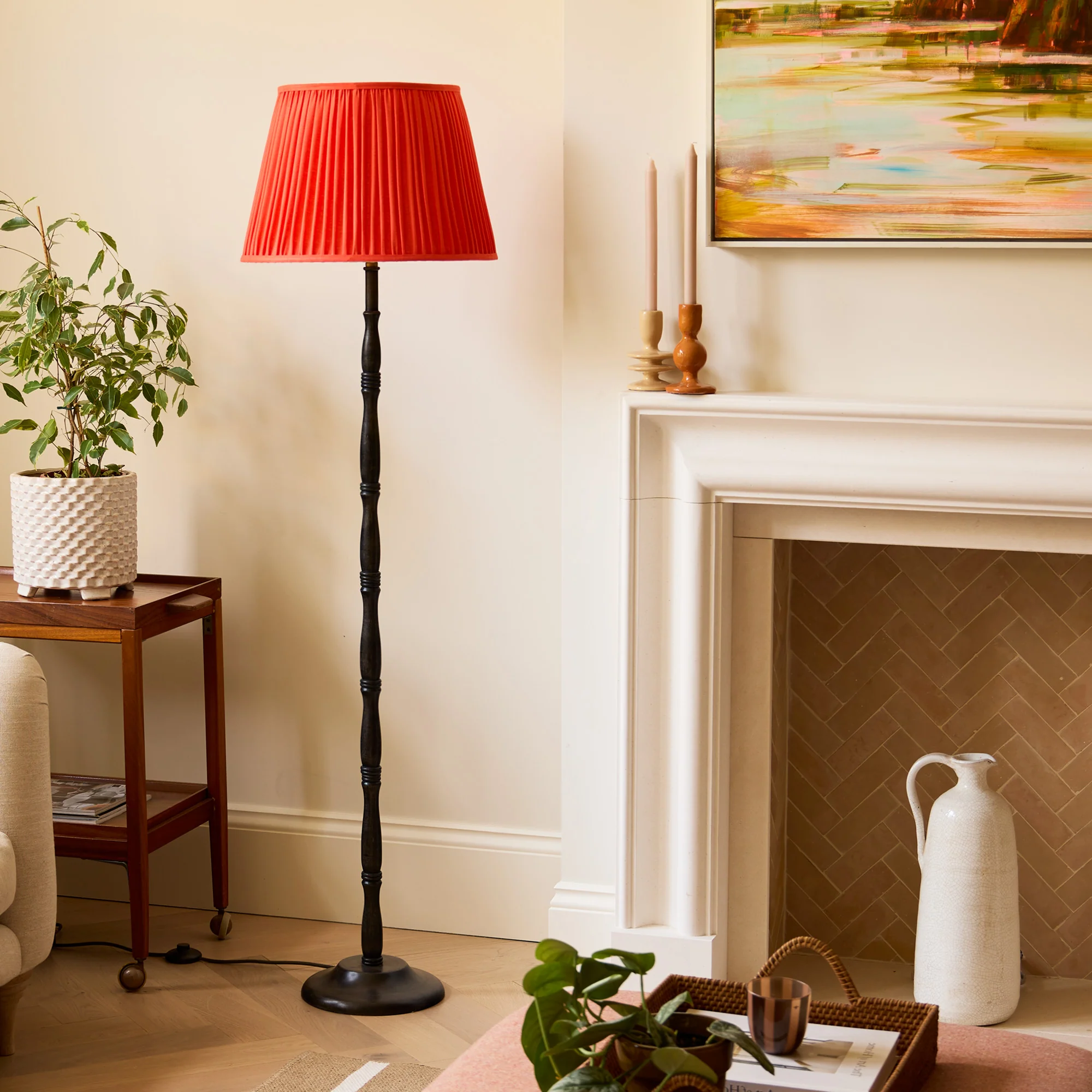 Covent standing lamp in ebony