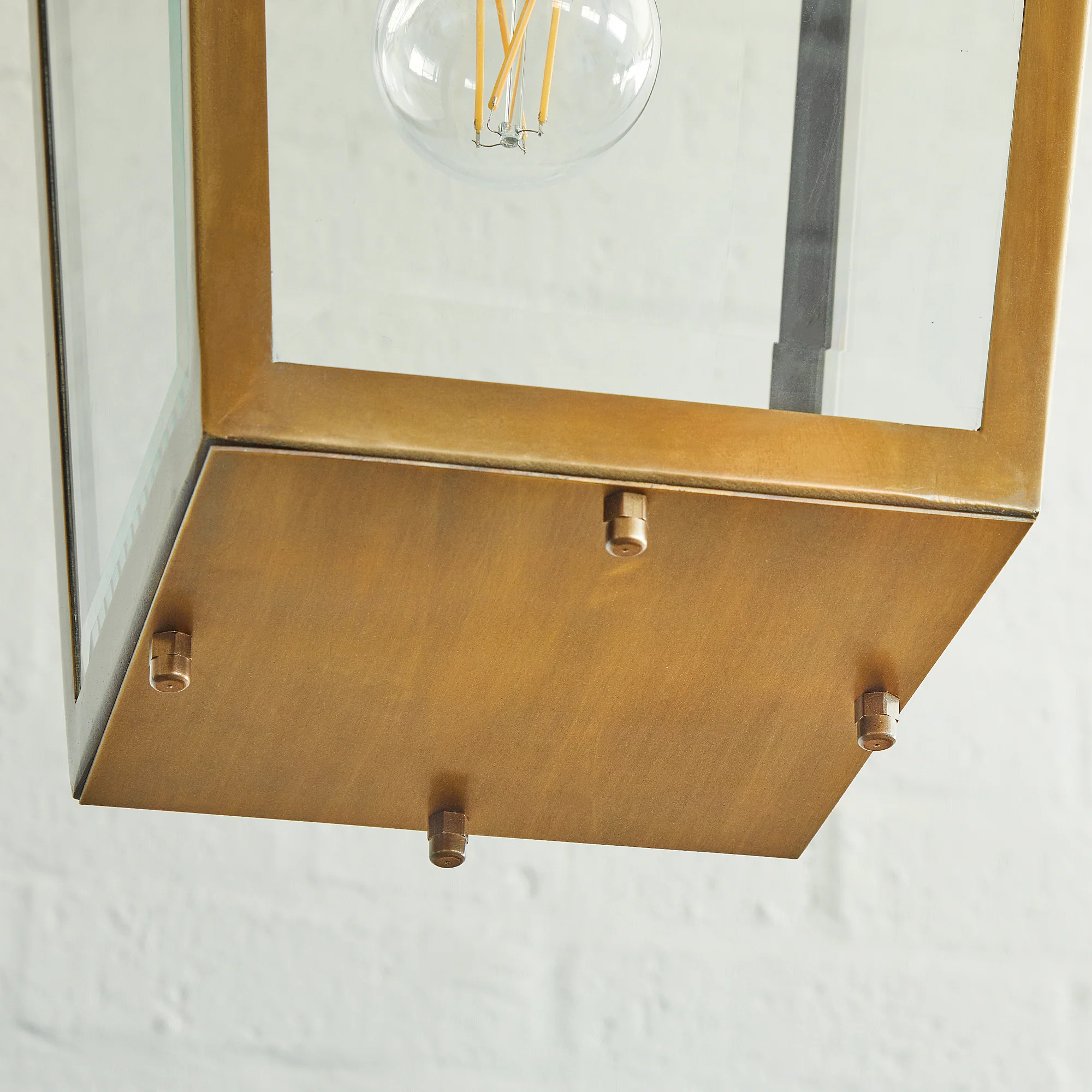 Crail IP44 exterior hanging lantern in antique brass - Image 10