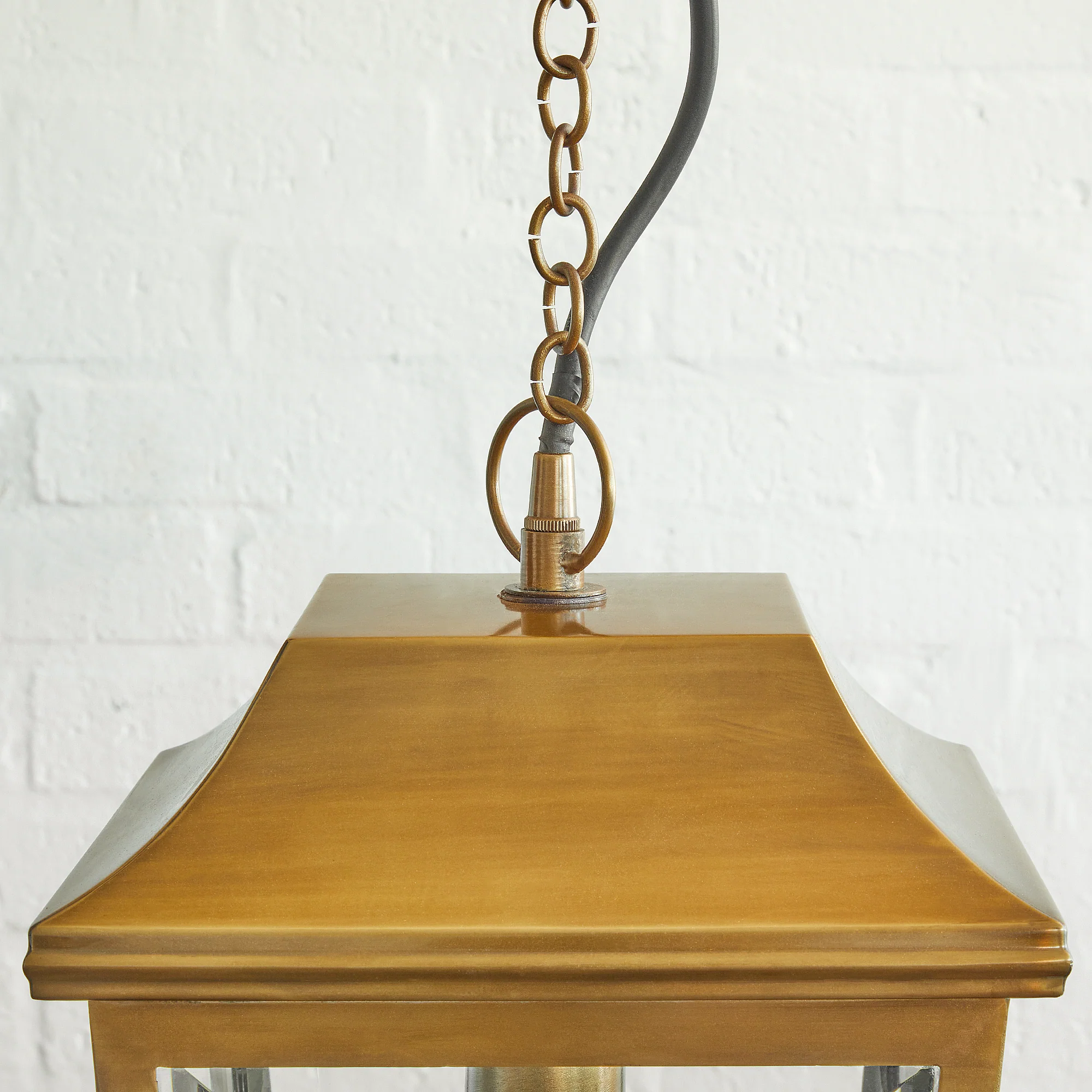 Crail IP44 exterior hanging lantern in antique brass - Image 11