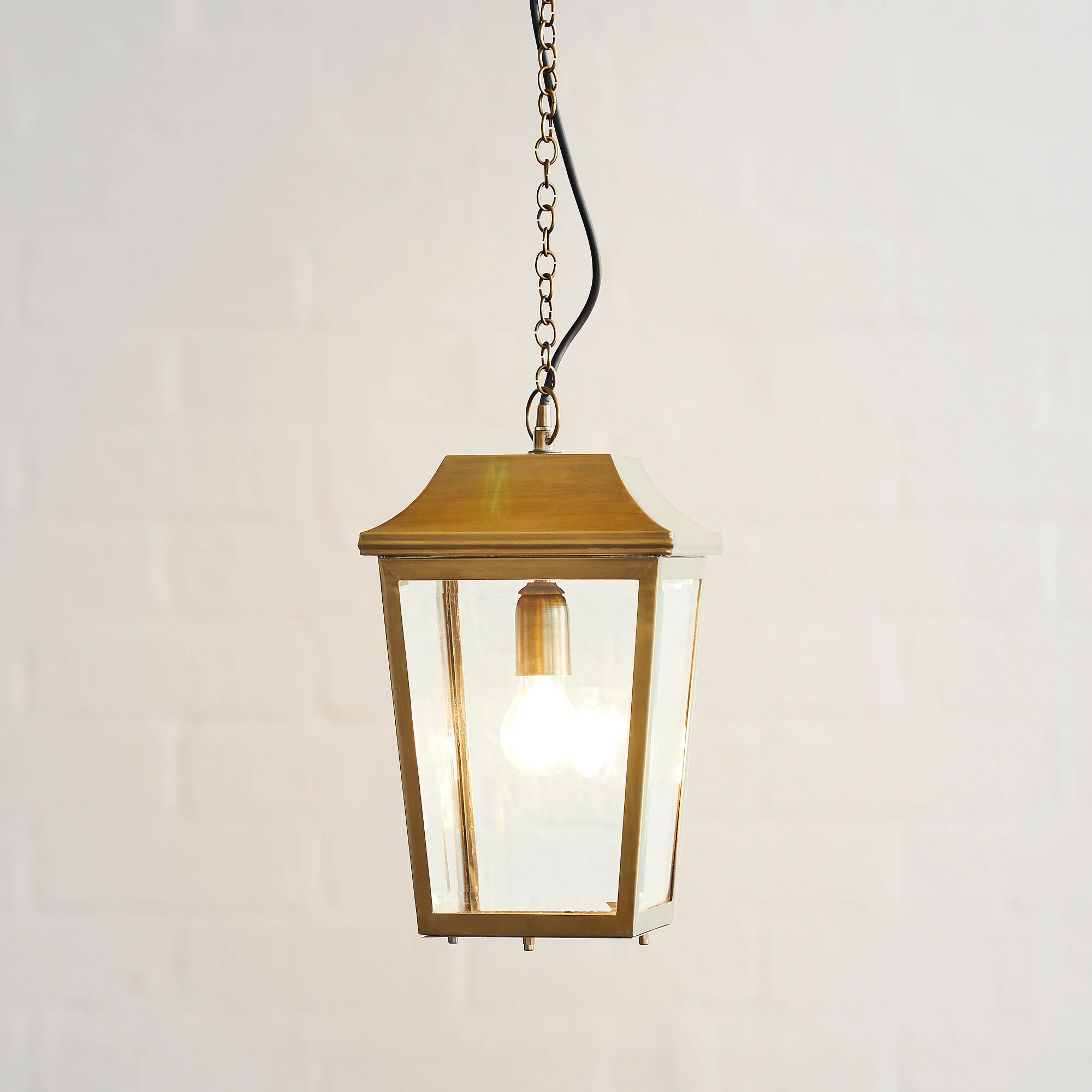 Crail IP44 exterior hanging lantern in antique brass - Image 4