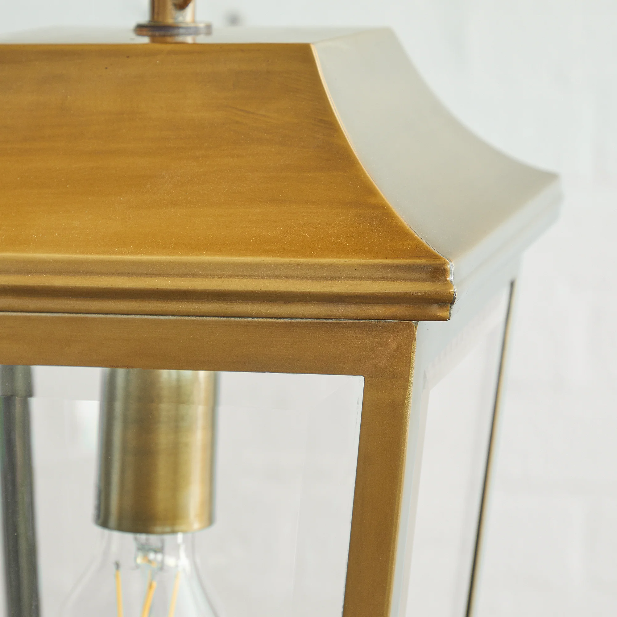 Crail IP44 exterior hanging lantern in antique brass - Image 5