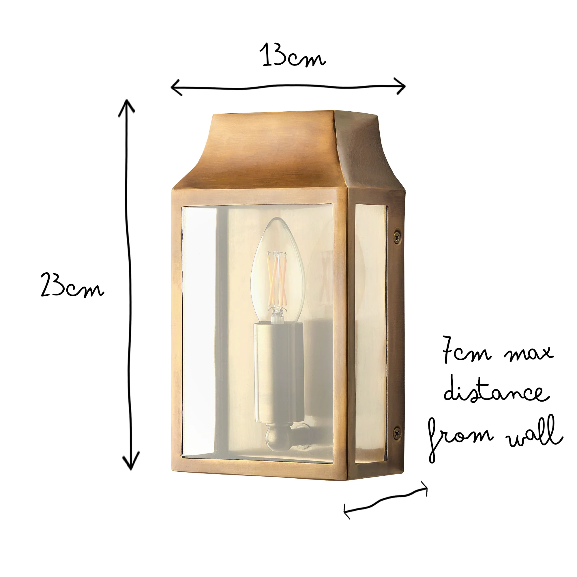 Crail IP44 exterior wall light in antique brass - Image 8