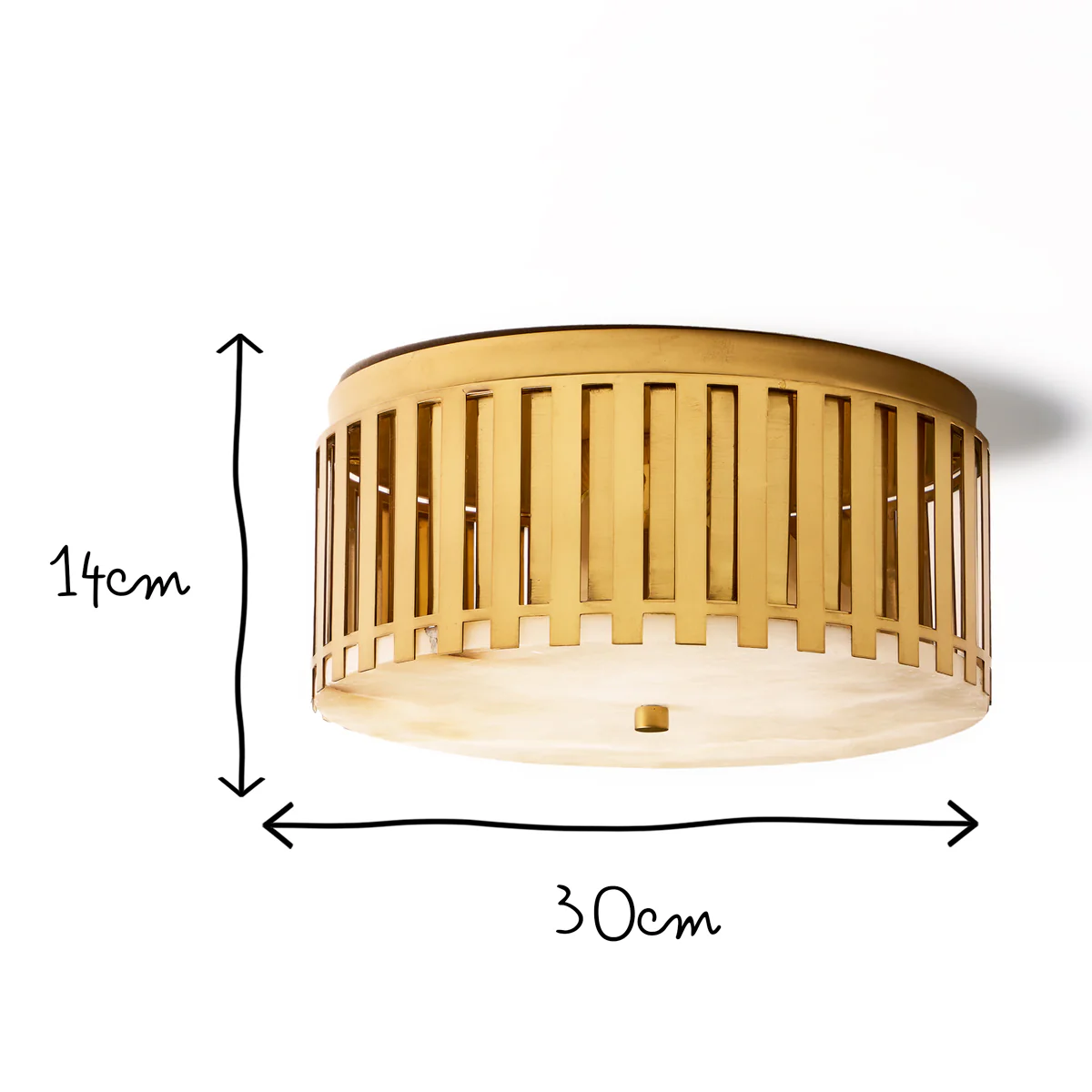 Crenel Flush ceiling light in Alabaster and Brass - Image 12