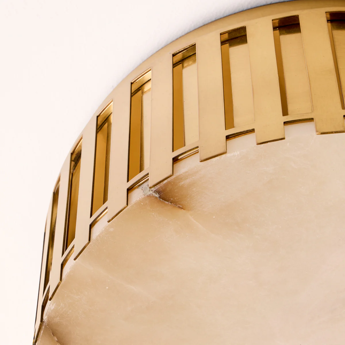 Crenel Flush ceiling light in Alabaster and Brass - Image 5