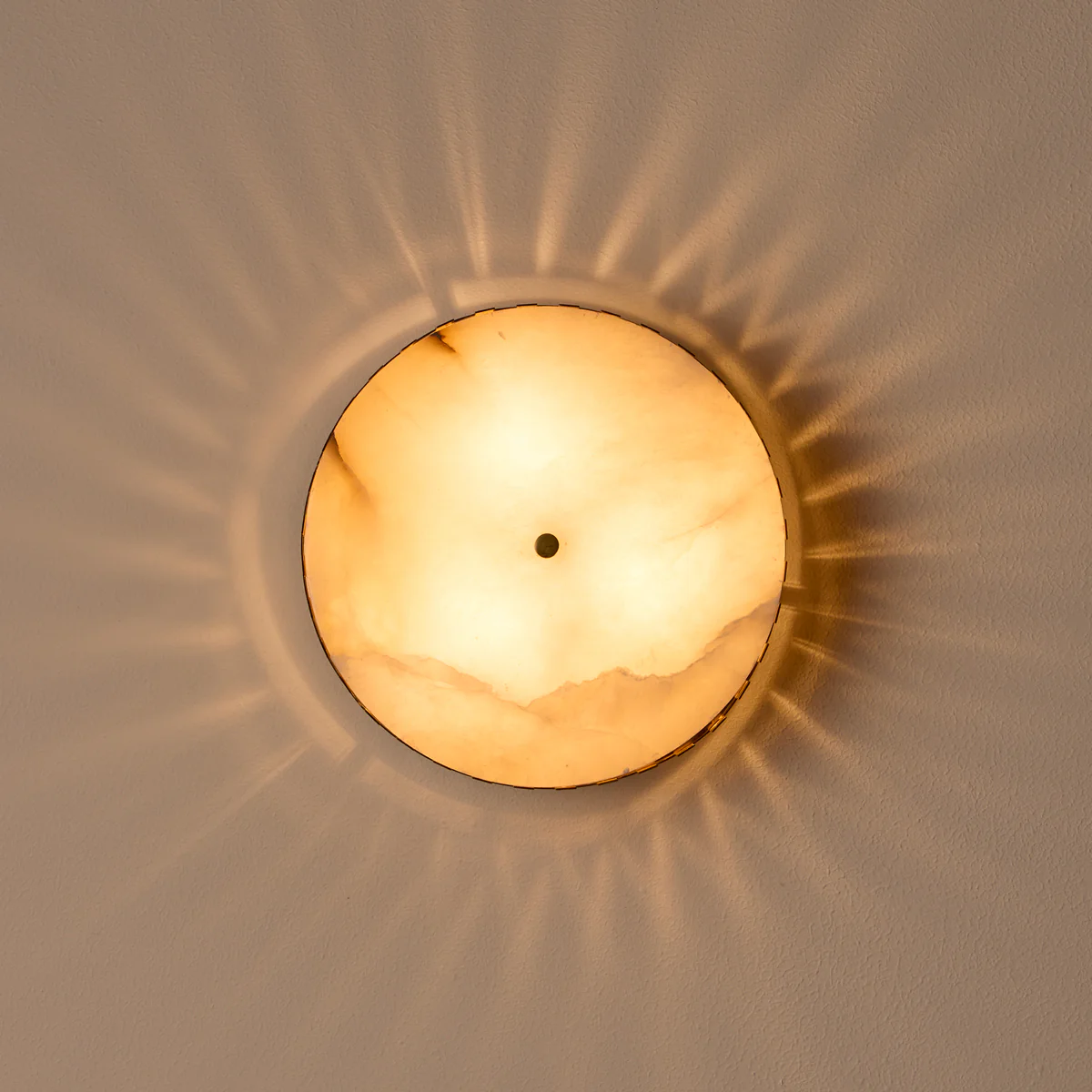 Crenel Flush ceiling light in Alabaster and Brass - Image 8