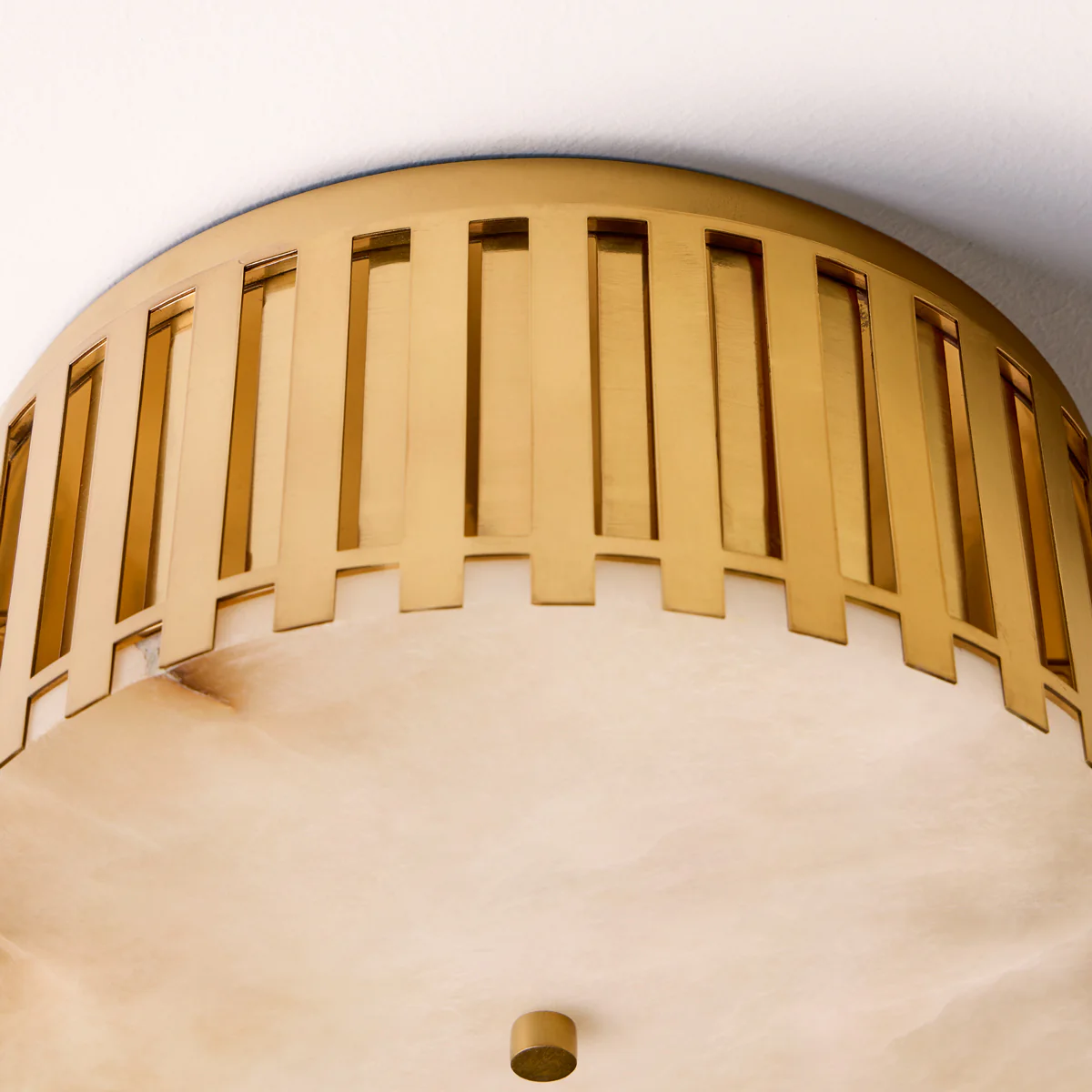 Crenel Flush ceiling light in Alabaster and Brass - Image 9
