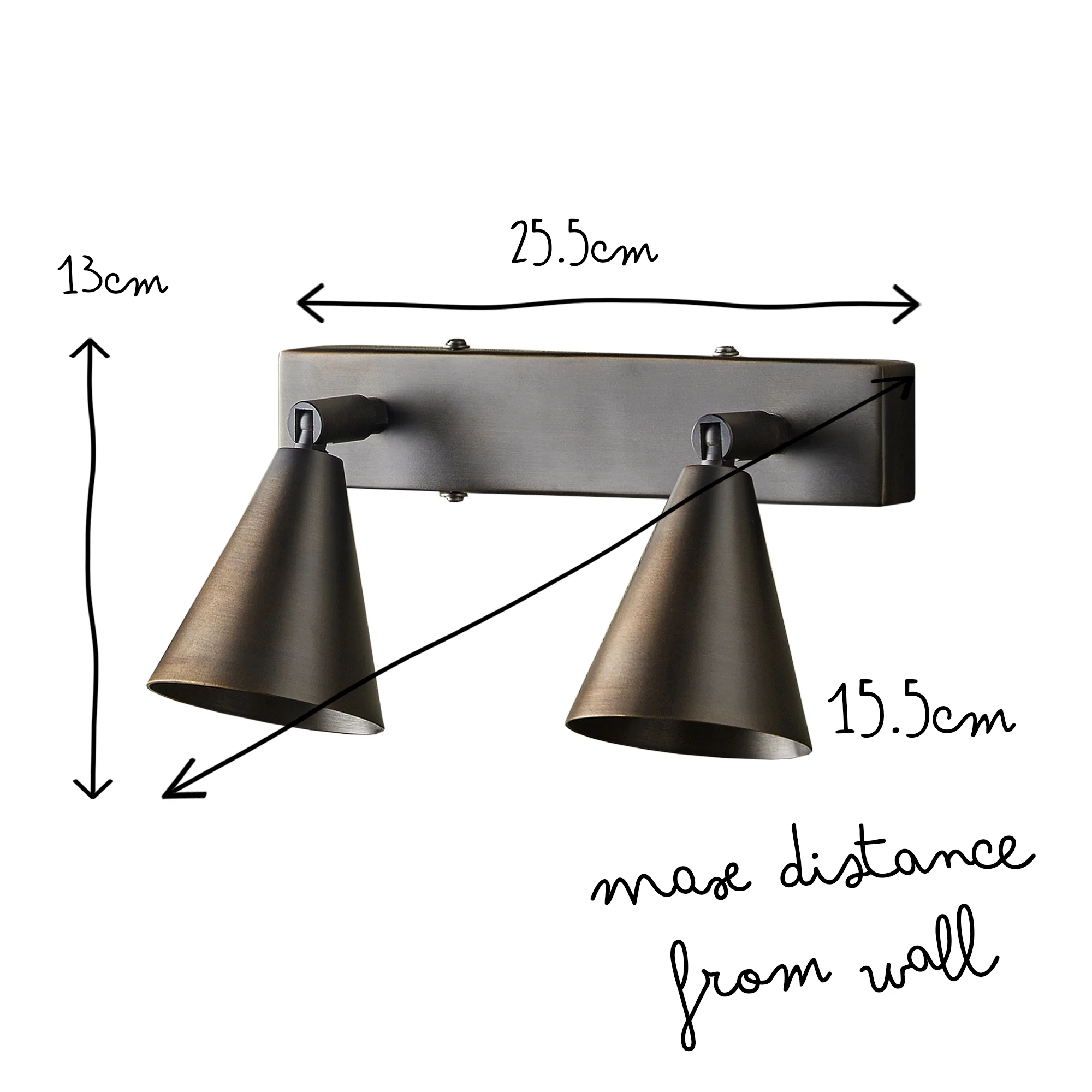 Crick double spotlight in bronze - Image 12