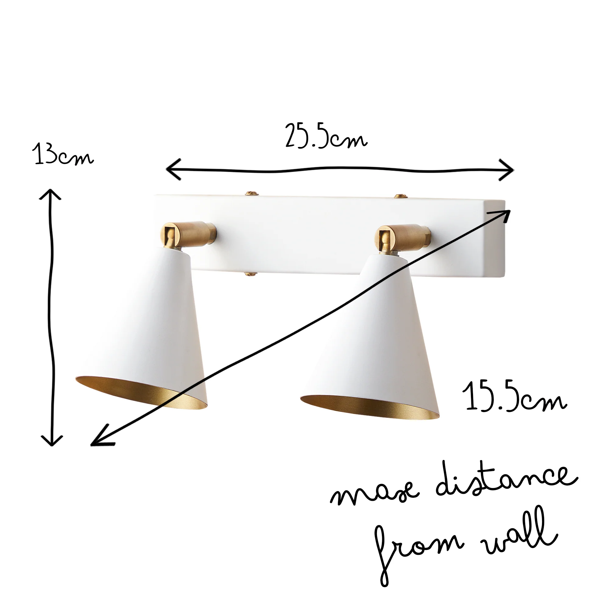 Crick double spotlight in white - Image 12