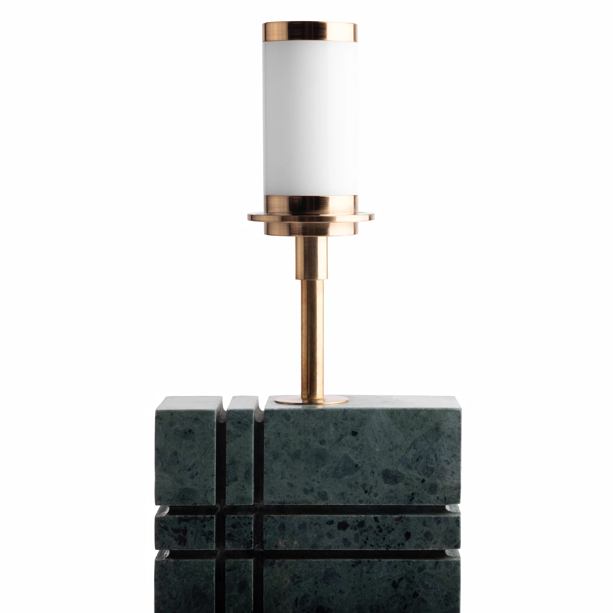 Criss Cross rechargeable table lamp in green marble - Image 4