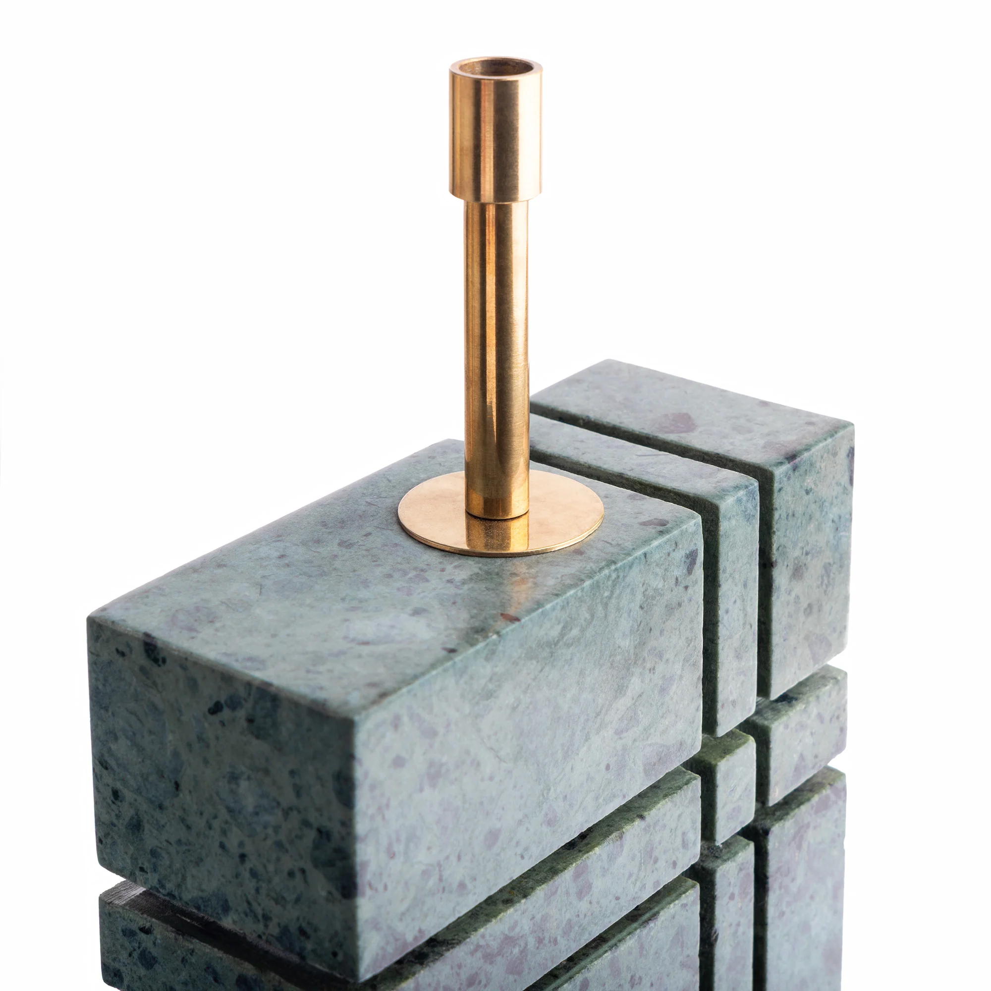 Criss Cross rechargeable table lamp in green marble - Image 6