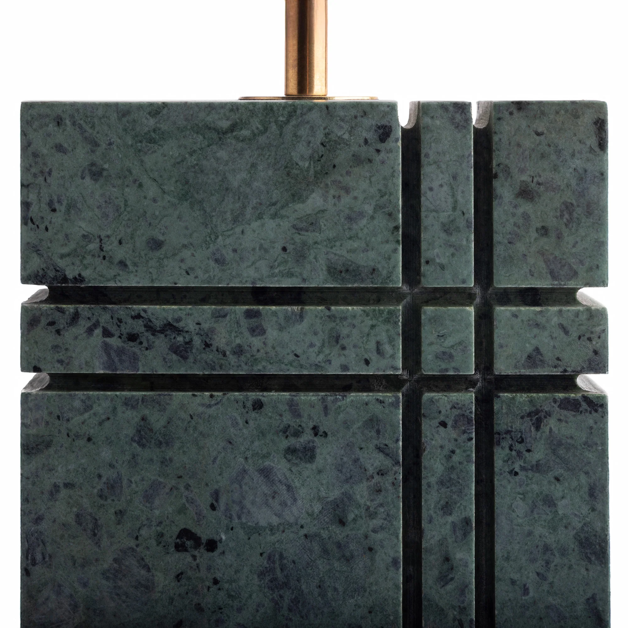 Criss Cross rechargeable table lamp in green marble - Image 8