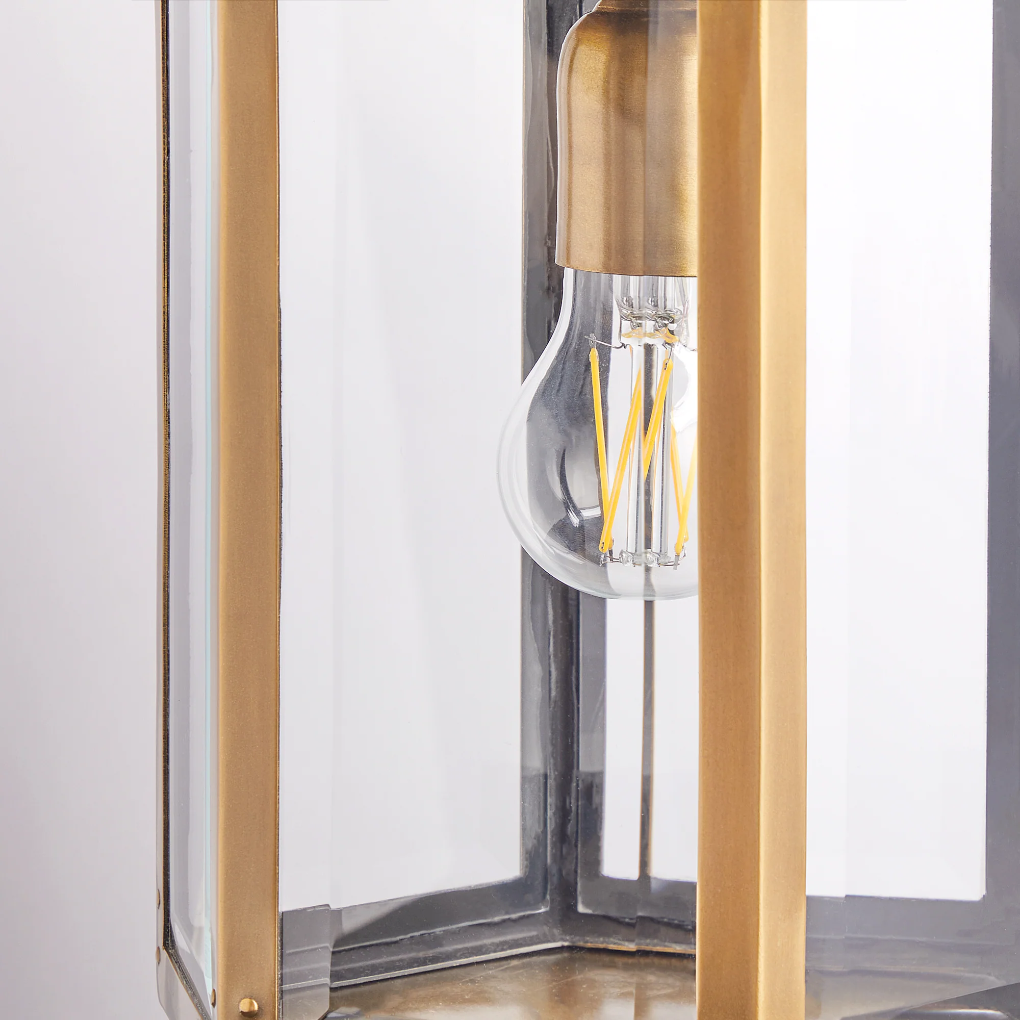 Cromer IP44 exterior hanging lantern in antique brass - Image 4