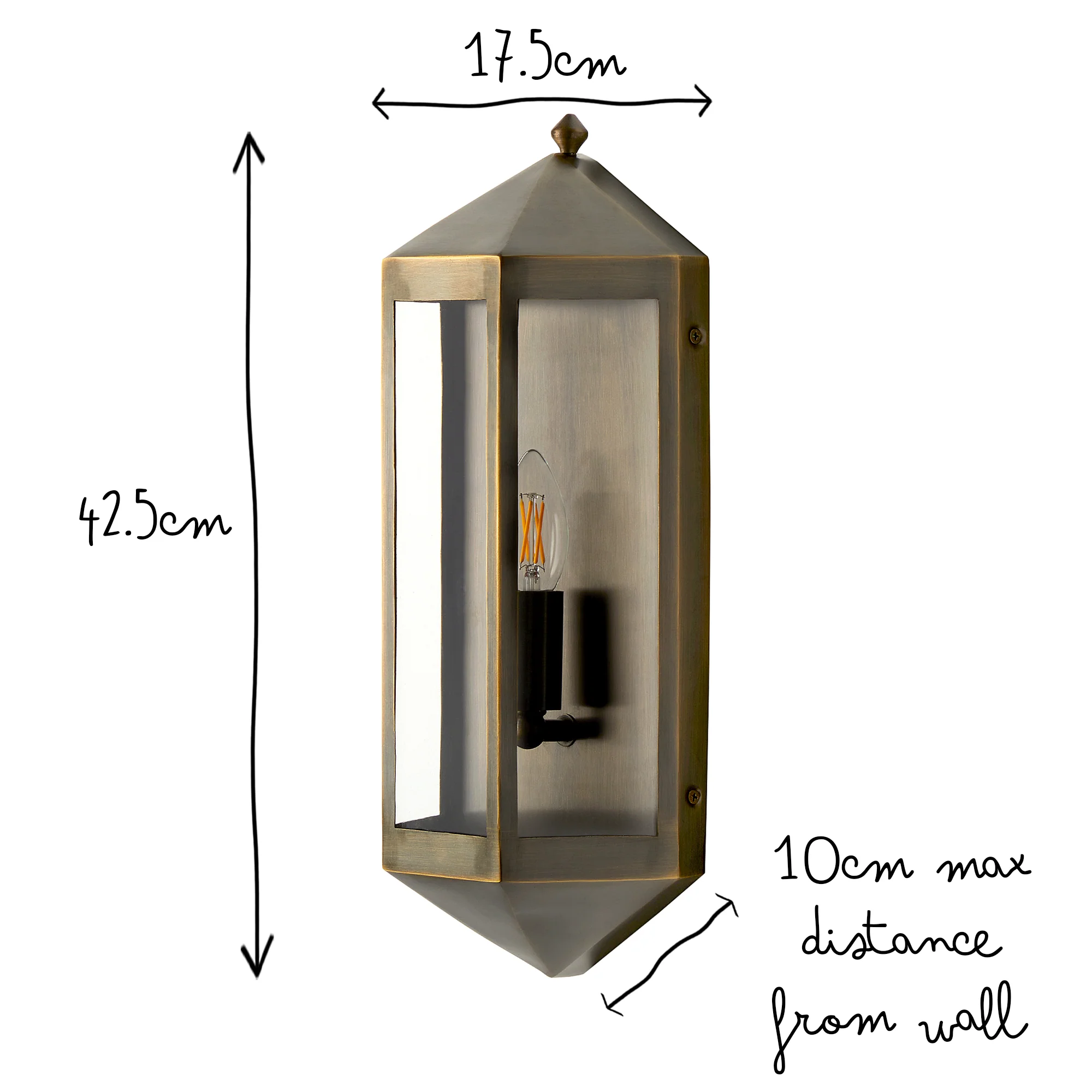 Cromer IP44 exterior wall light in antique bronze - Image 10
