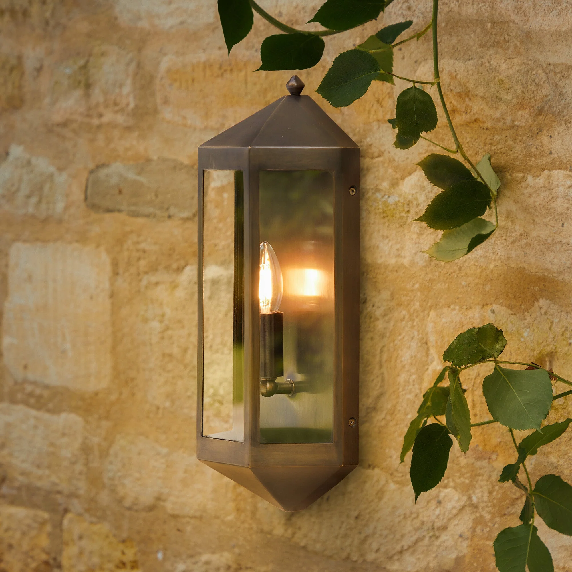Cromer IP44 exterior wall light in antique bronze - Image 3
