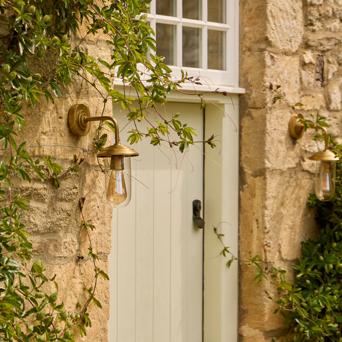Curlew IP44 wall light in antique brass - Image 4