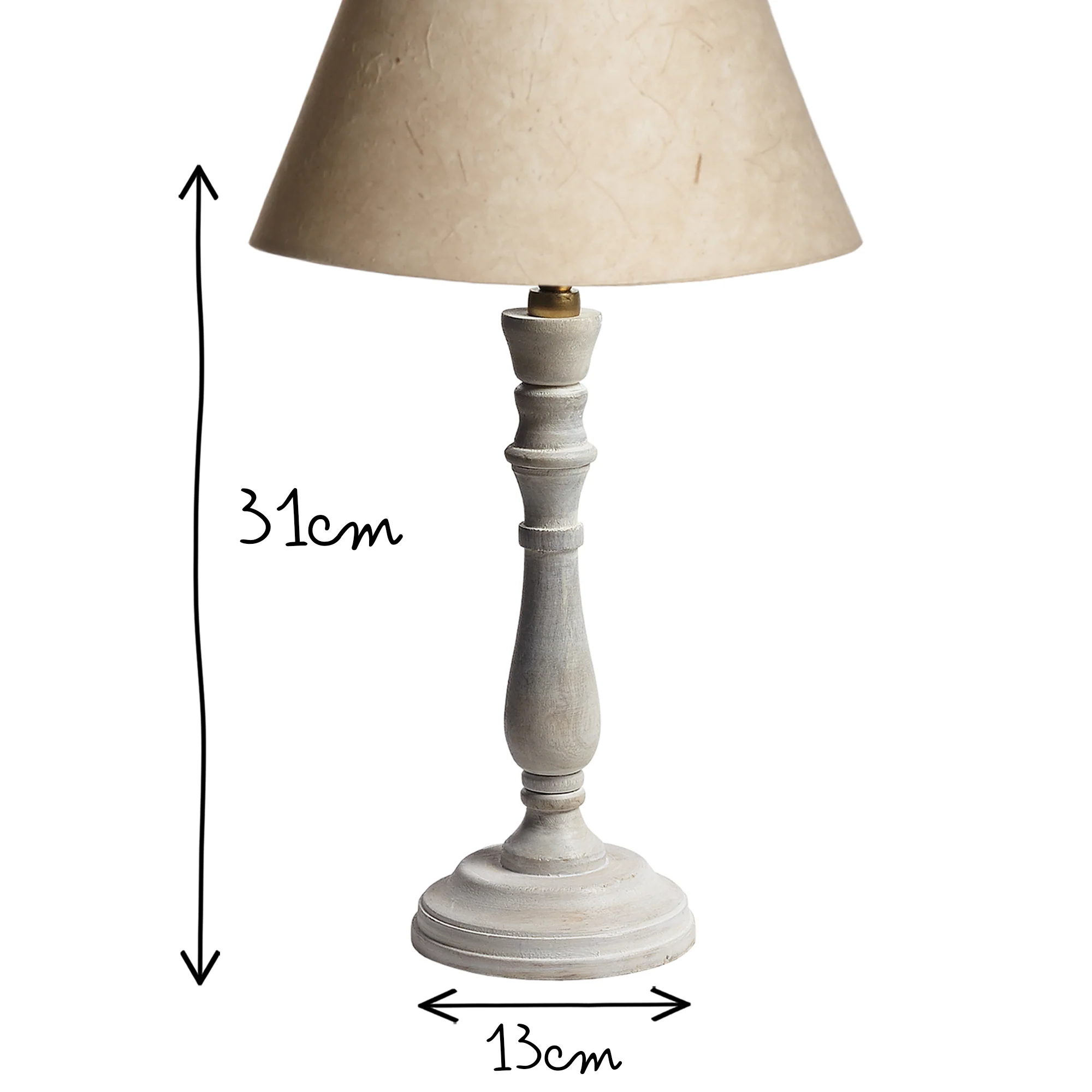 Daisy table lamp in natural whitewash - Image 13