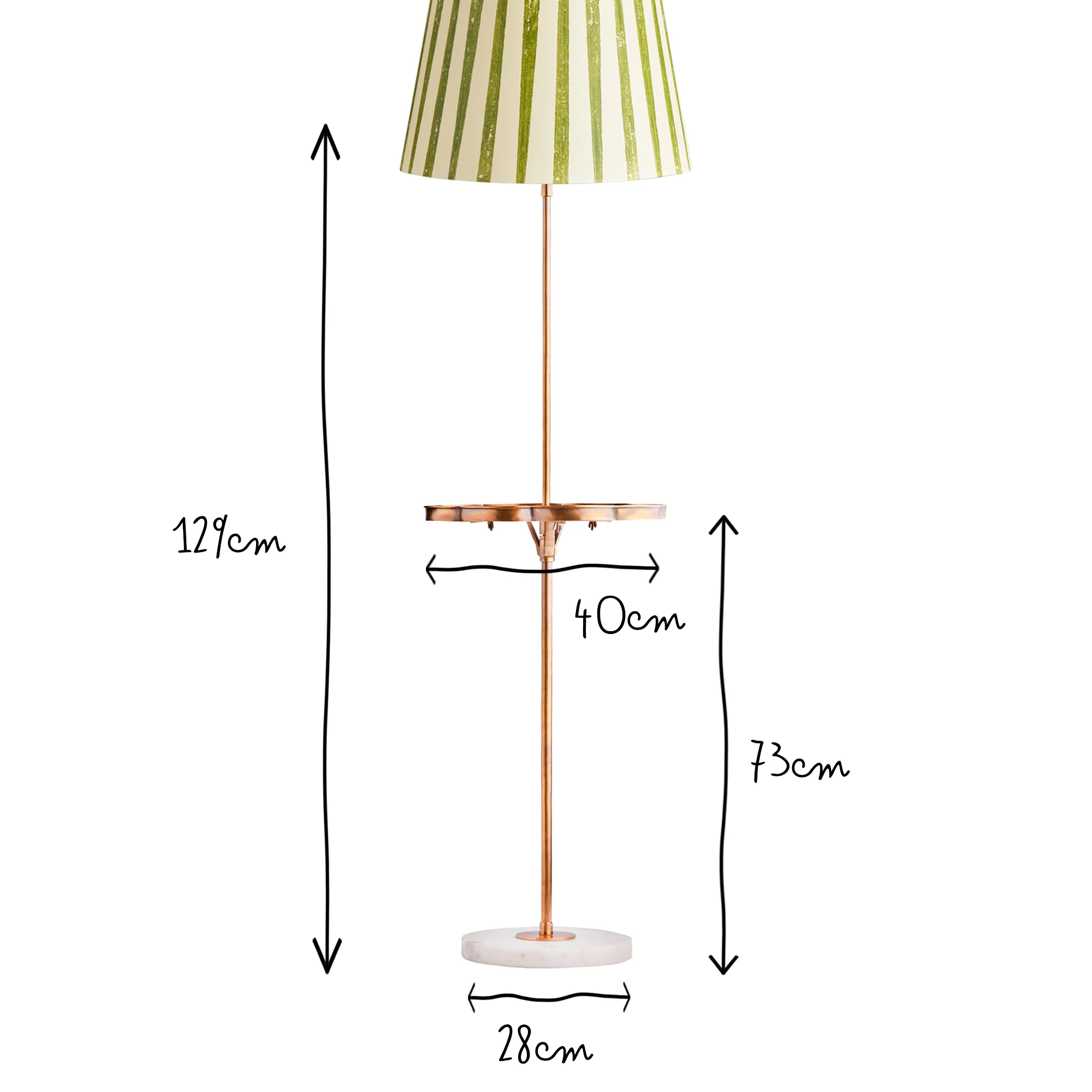 Darcy standing lamp with brass tray - Image 18