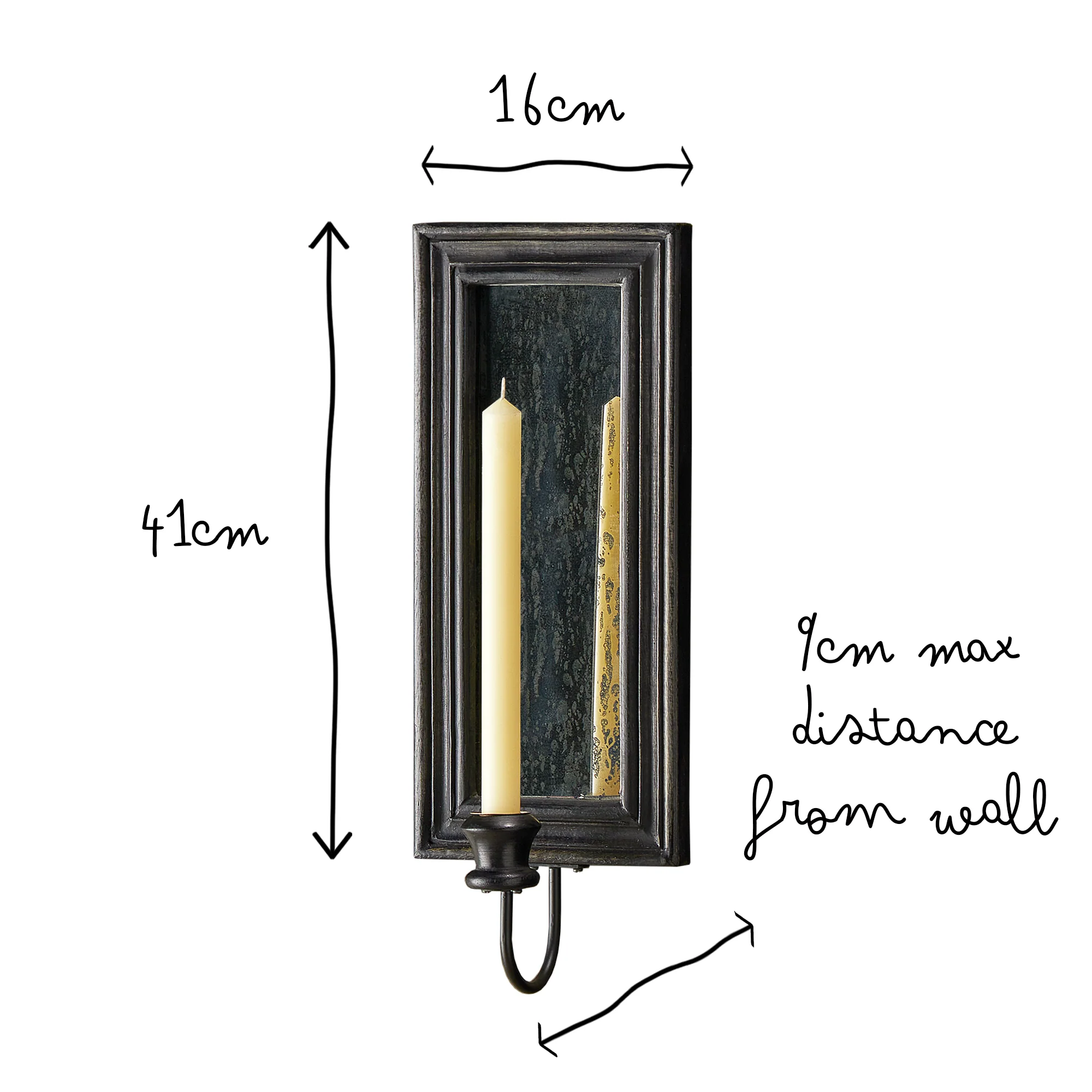 Degas wall mounted candle holder in ebony - Image 10