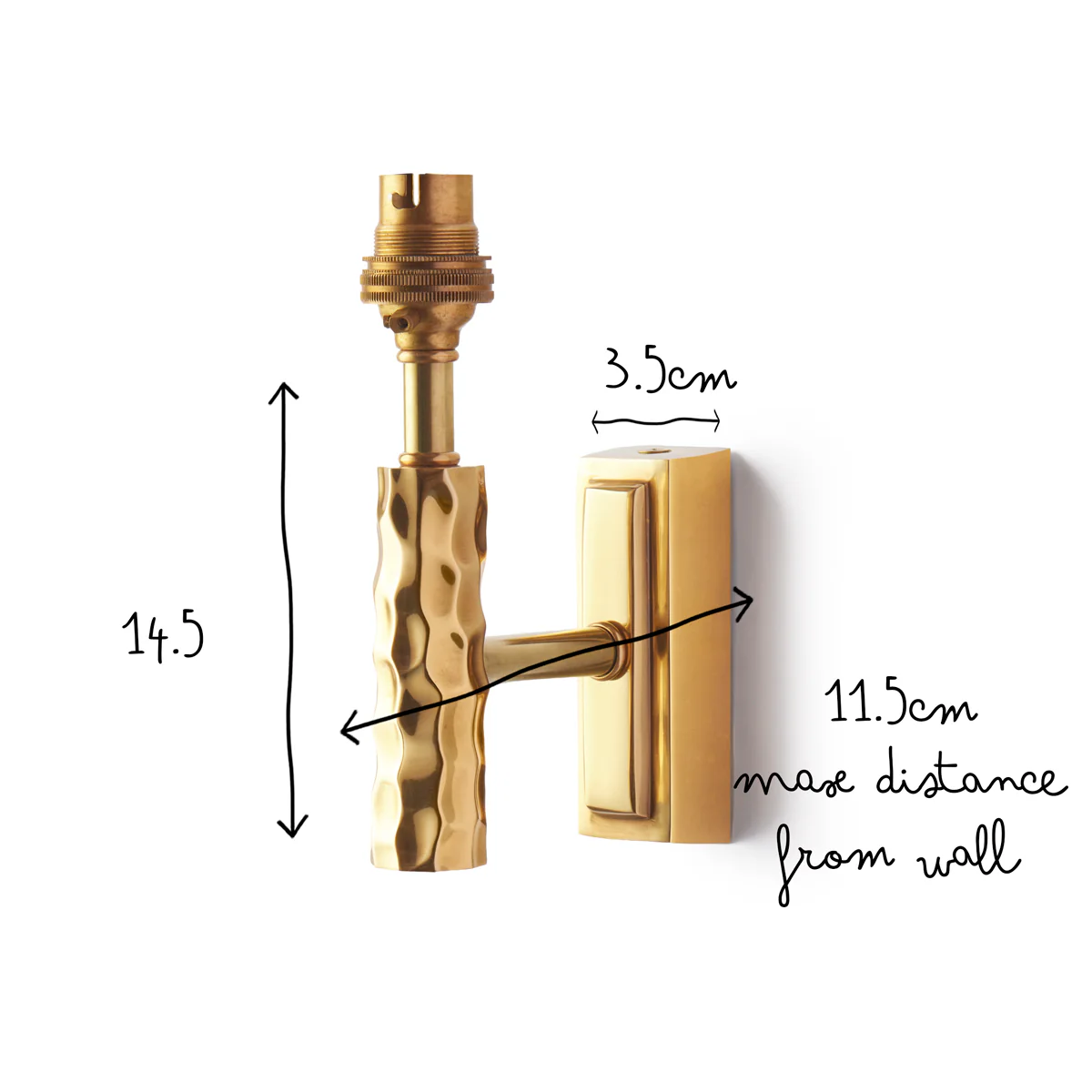 Dimple Wall Fitting in Brass - Image 7