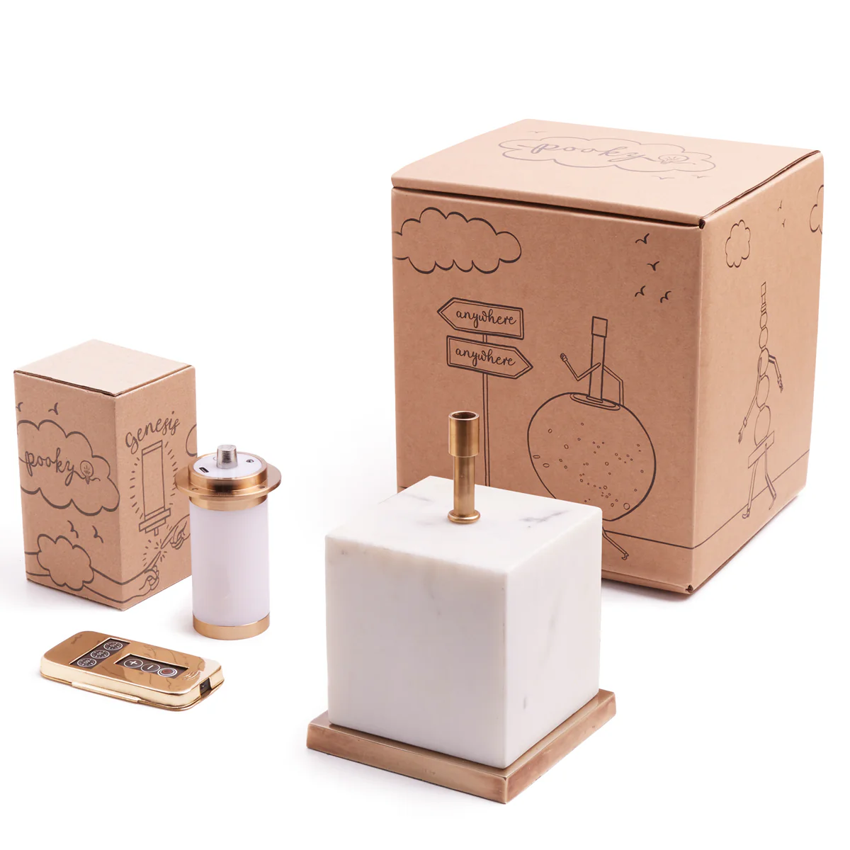 Doorstop rechargeable table lamp in white marble - Image 10