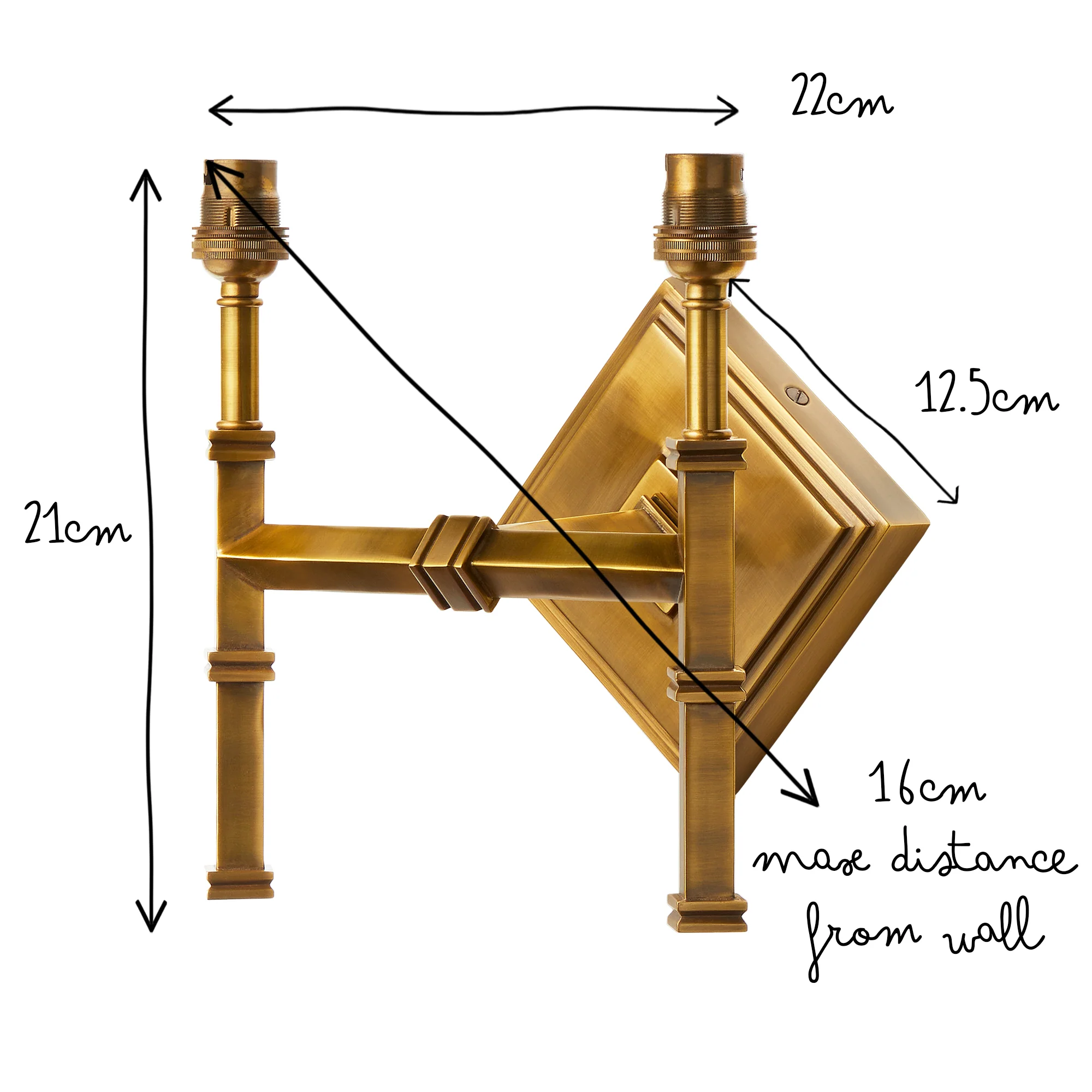 Double Astor wall fitting in antiqued brass - Image 7
