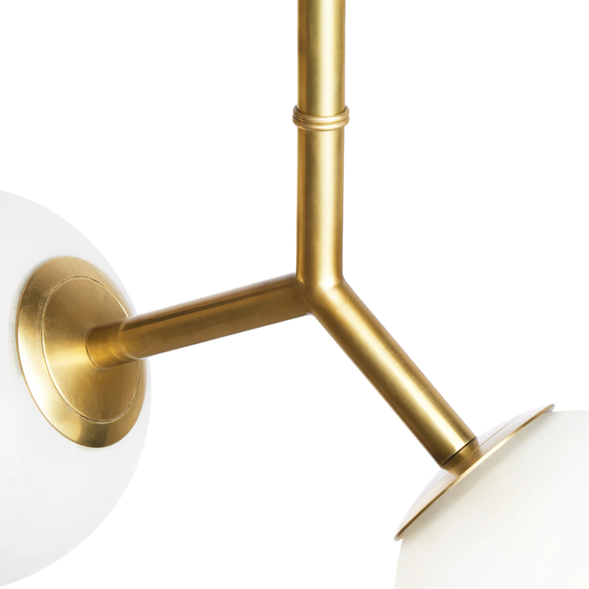 Double Bubble pendant in frosted glass and brass - Image 3