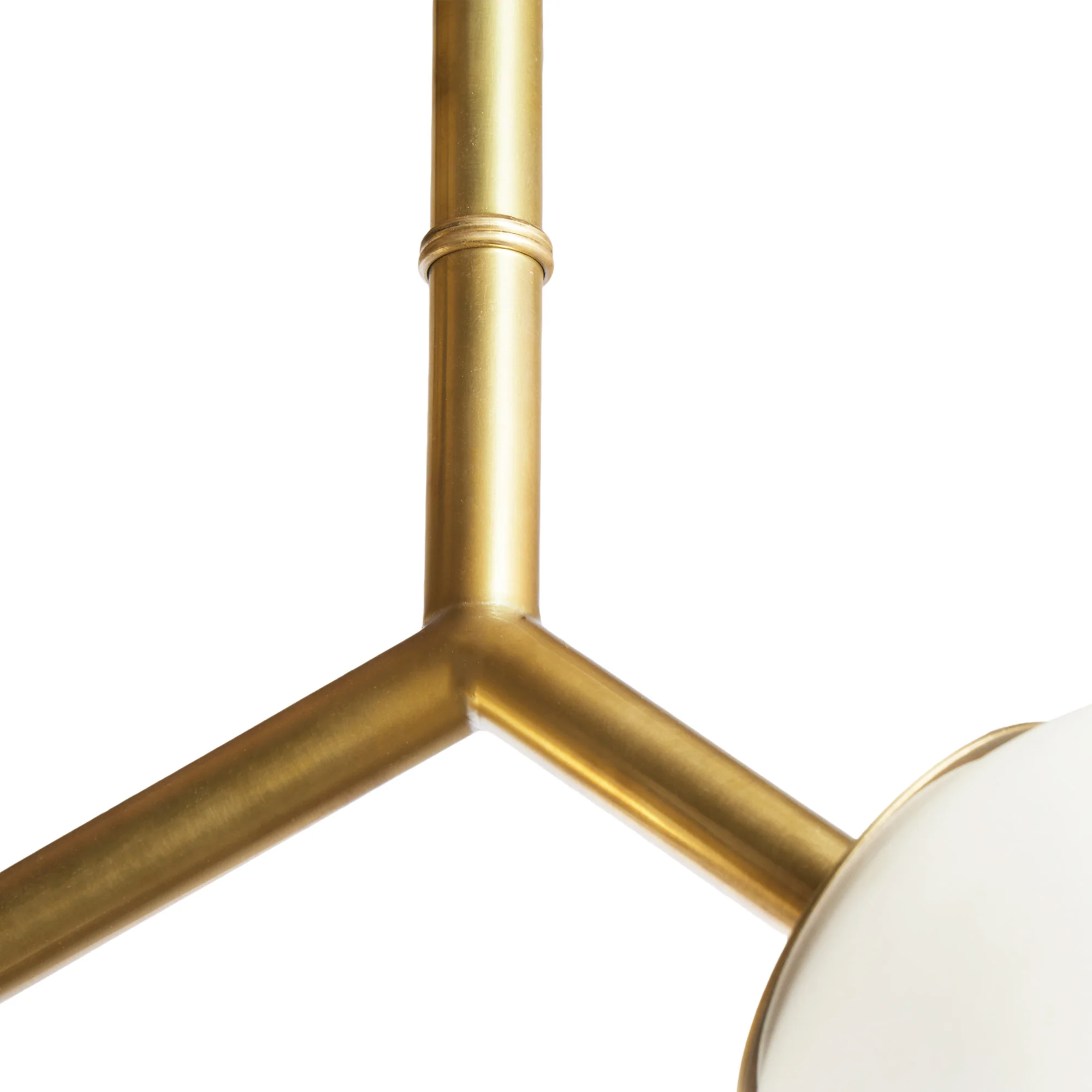 Double Bubble pendant in frosted glass and brass - Image 5