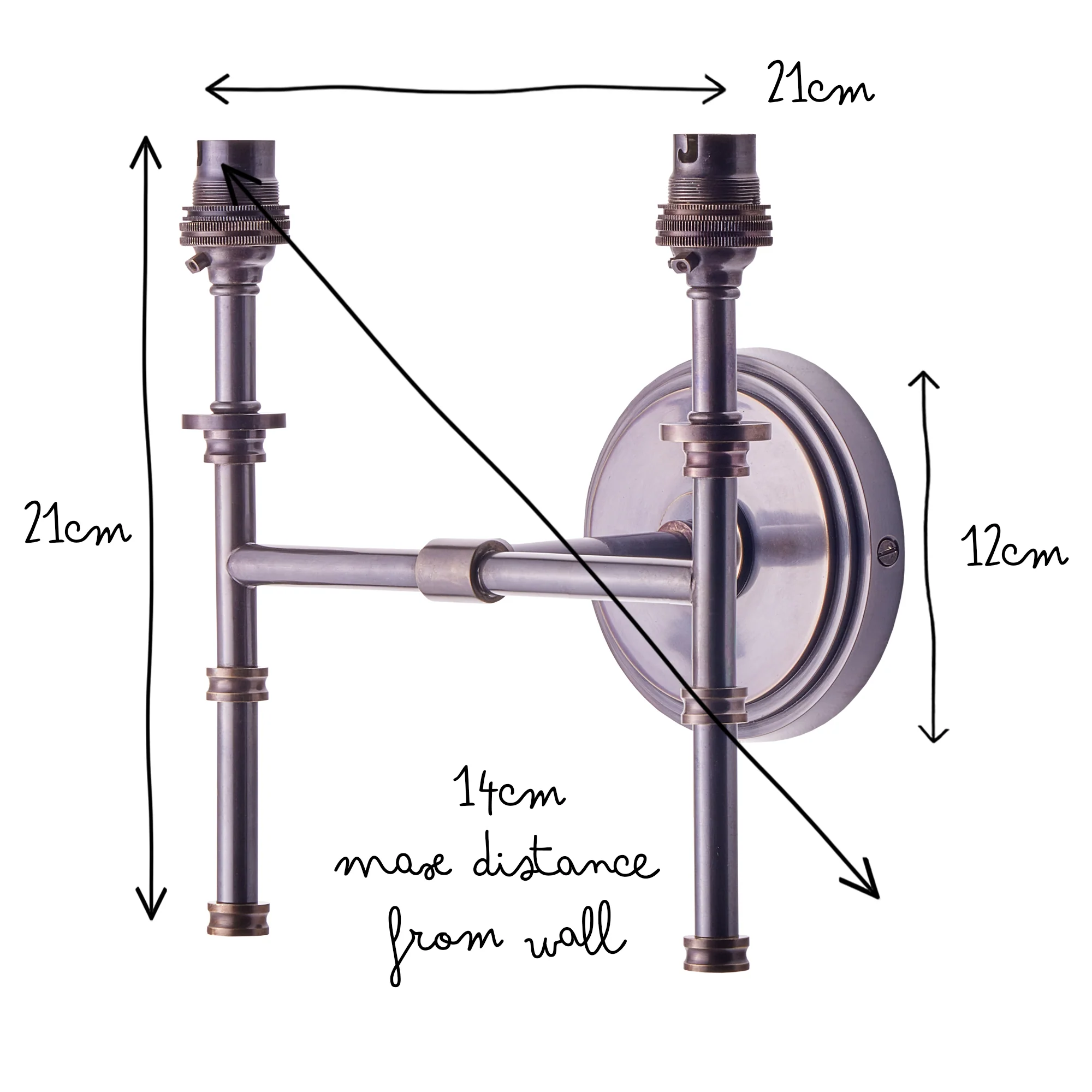 Double Chukka Wall fitting in bronze - Image 6