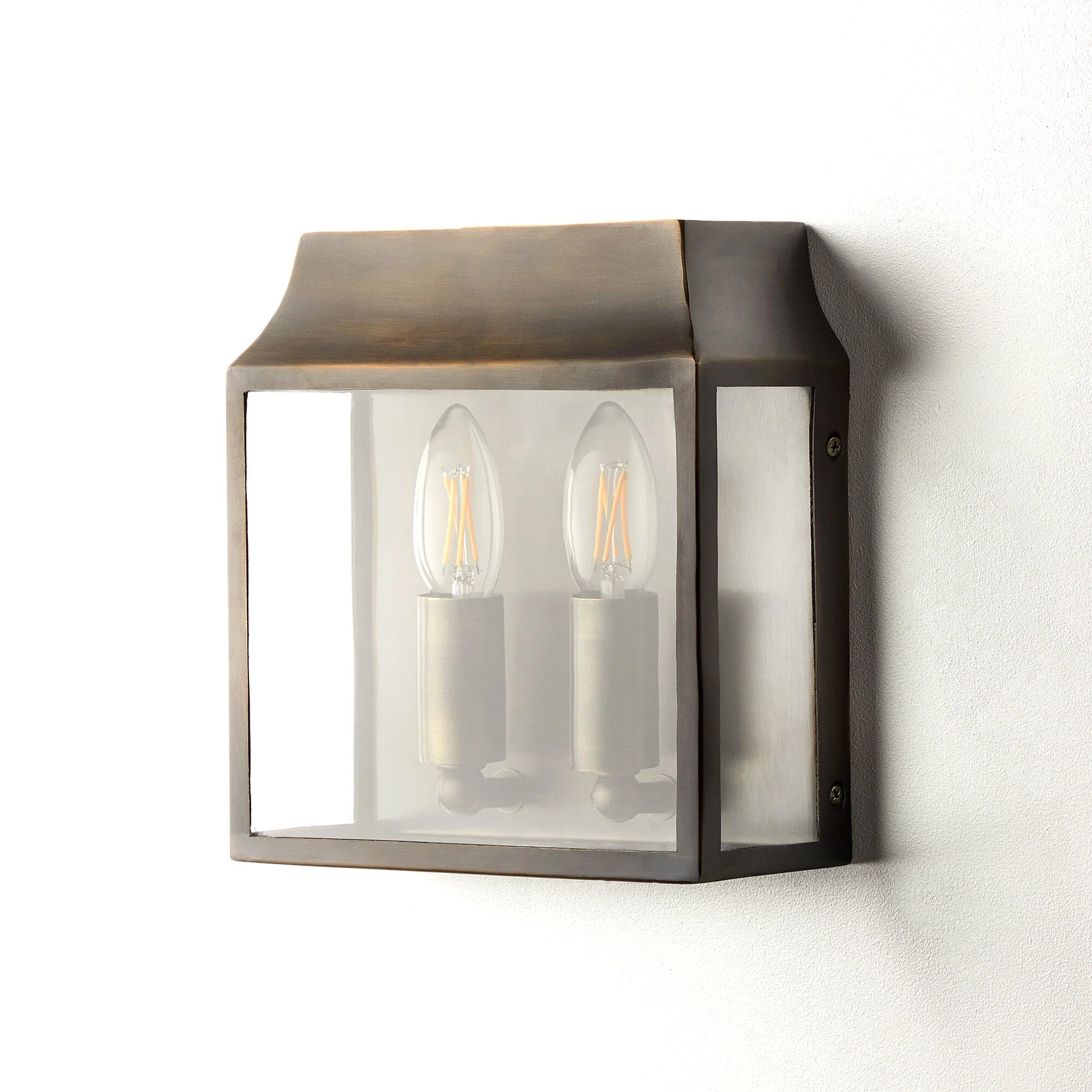 Double Crail IP44 exterior wall light in bronze - Image 2