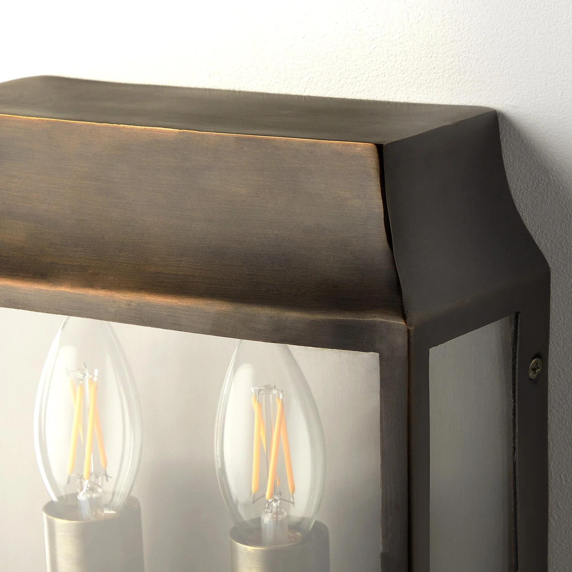 Double Crail IP44 exterior wall light in bronze - Image 5