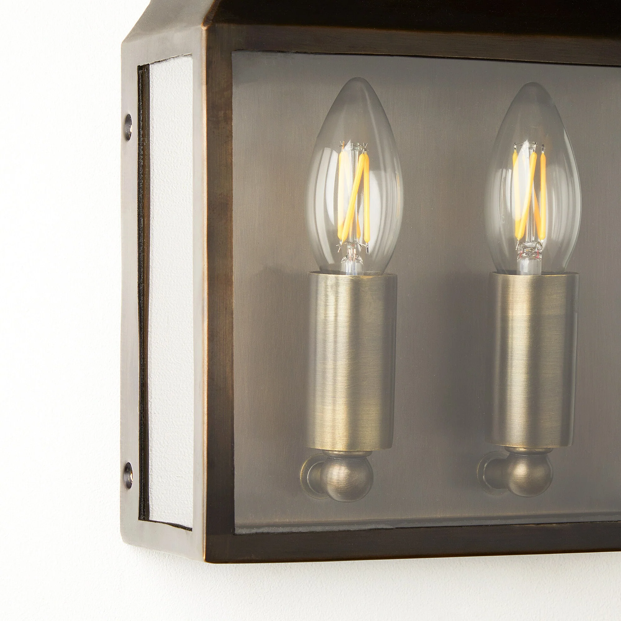 Double Crail IP44 exterior wall light in bronze - Image 8