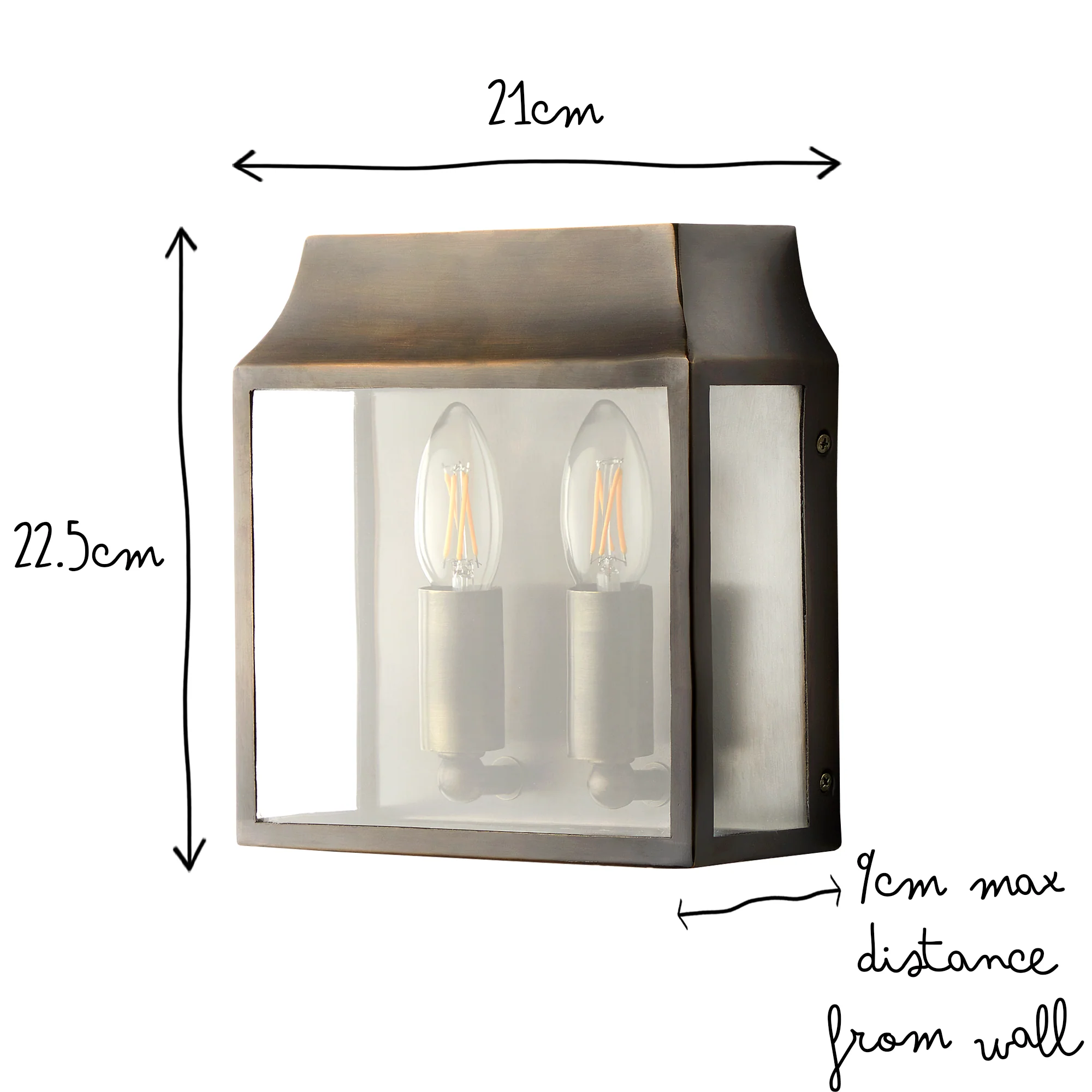 Double Crail IP44 exterior wall light in bronze - Image 9