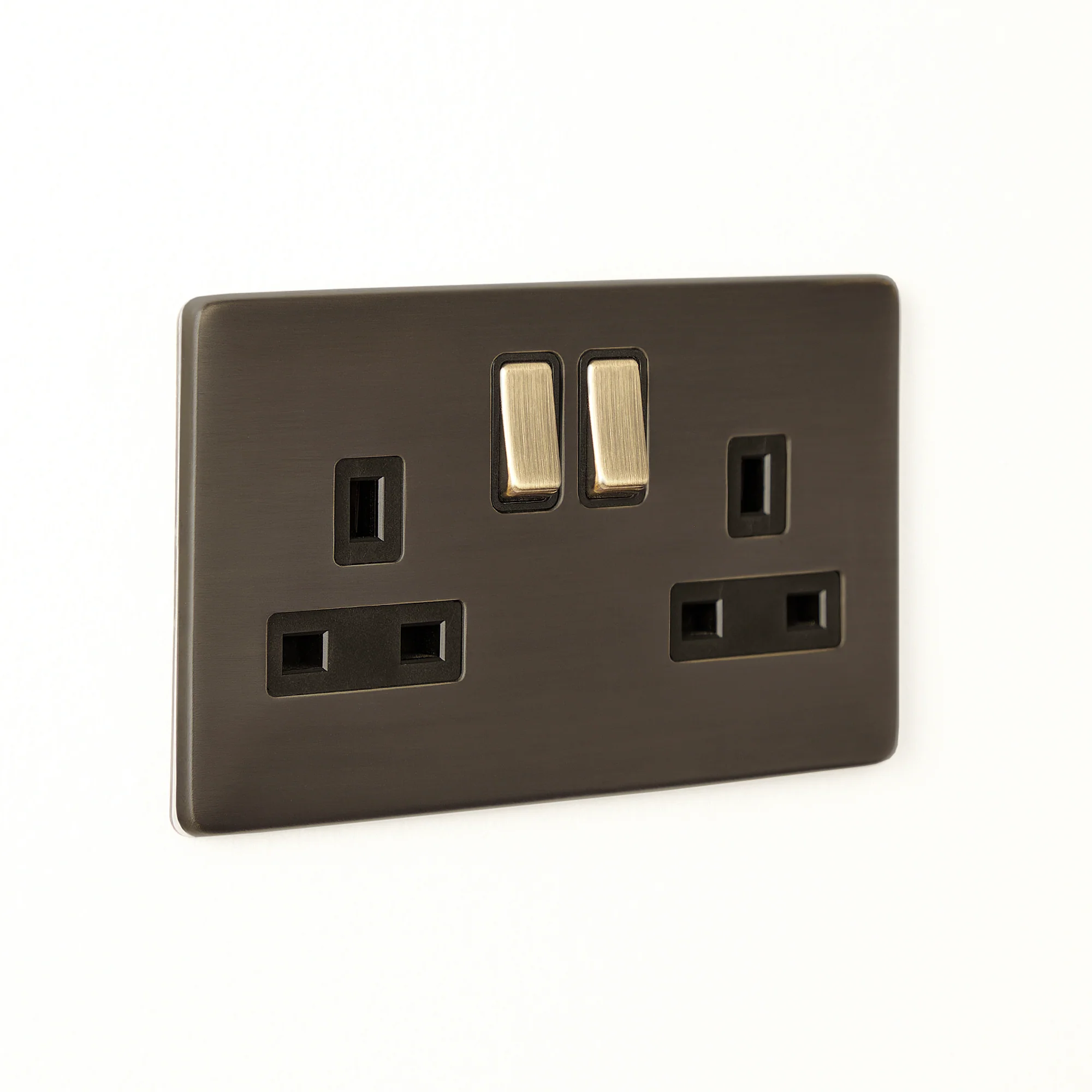 Double Florence plug socket in bronze - Image 3