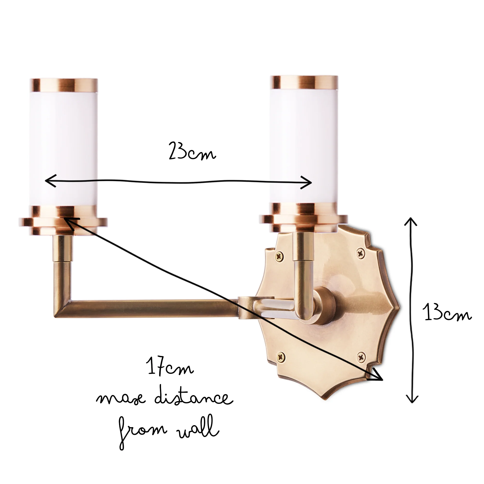 Double Insignia rechargeable wall fitting in antique brass - Image 9