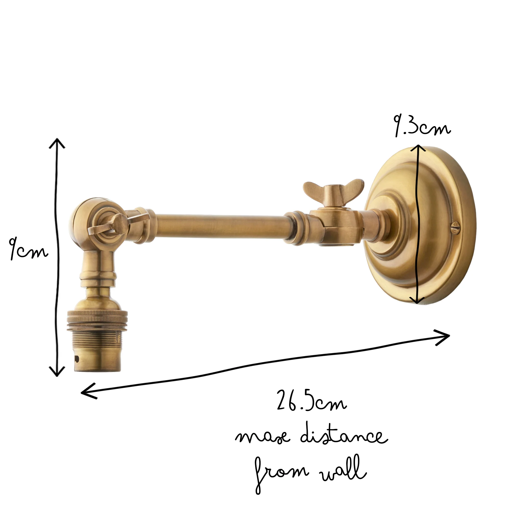 Double jointed wall fitting in antiqued brass - Image 7
