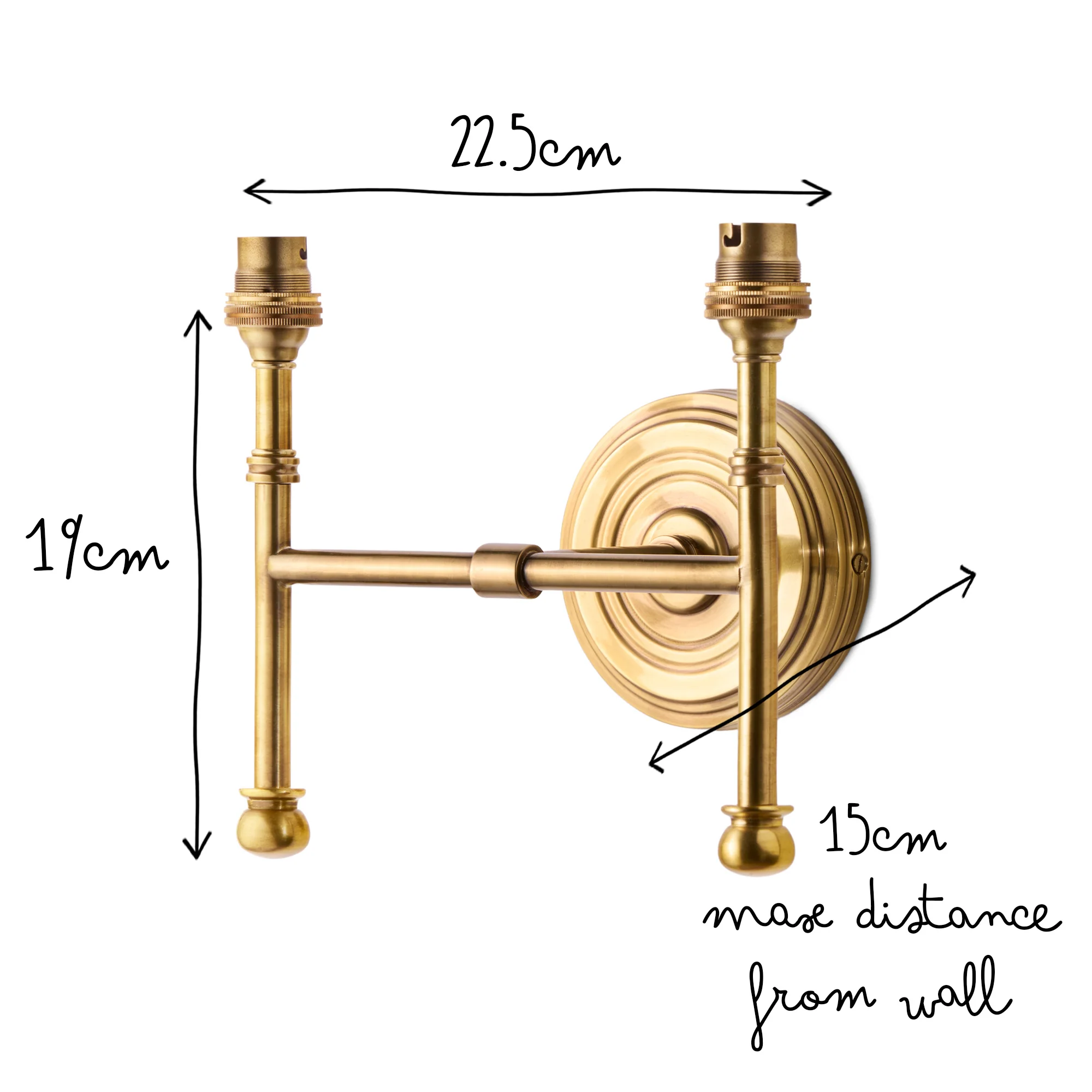 Double Parker wall fitting in antique brass - Image 7