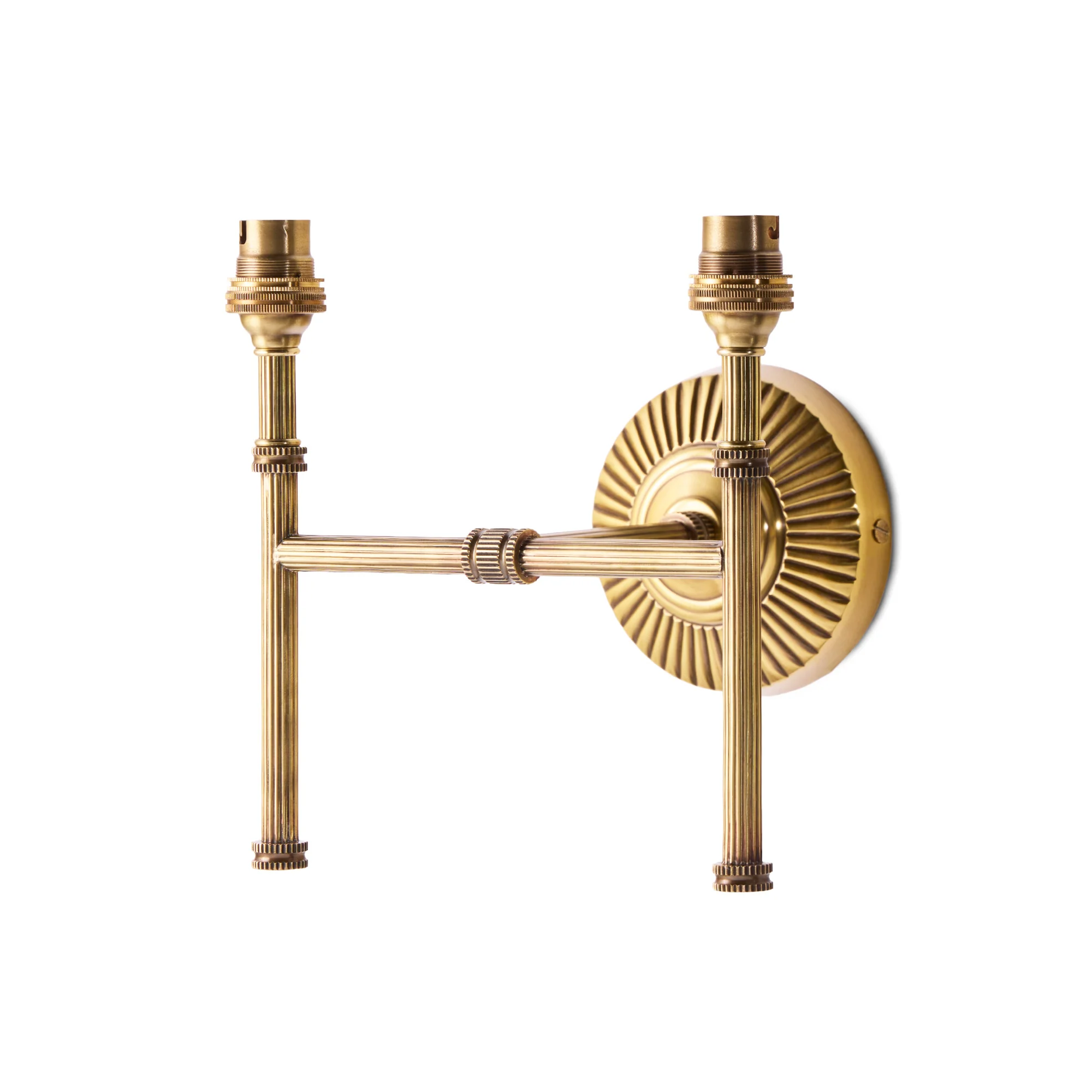 Double Raymond wall fitting in antique brass