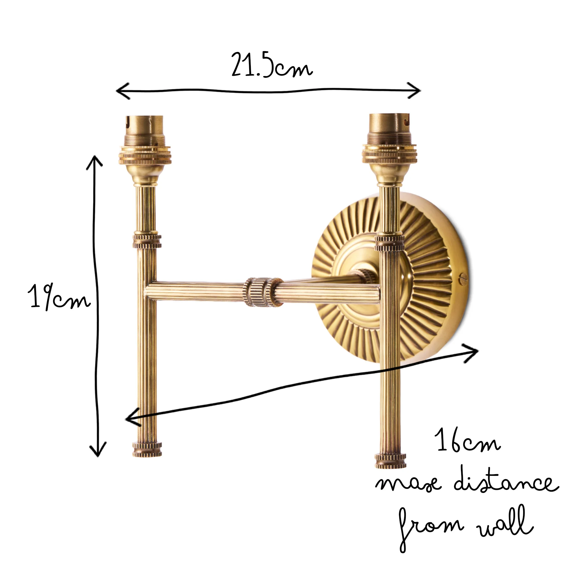 Double Raymond wall fitting in antique brass - Image 7